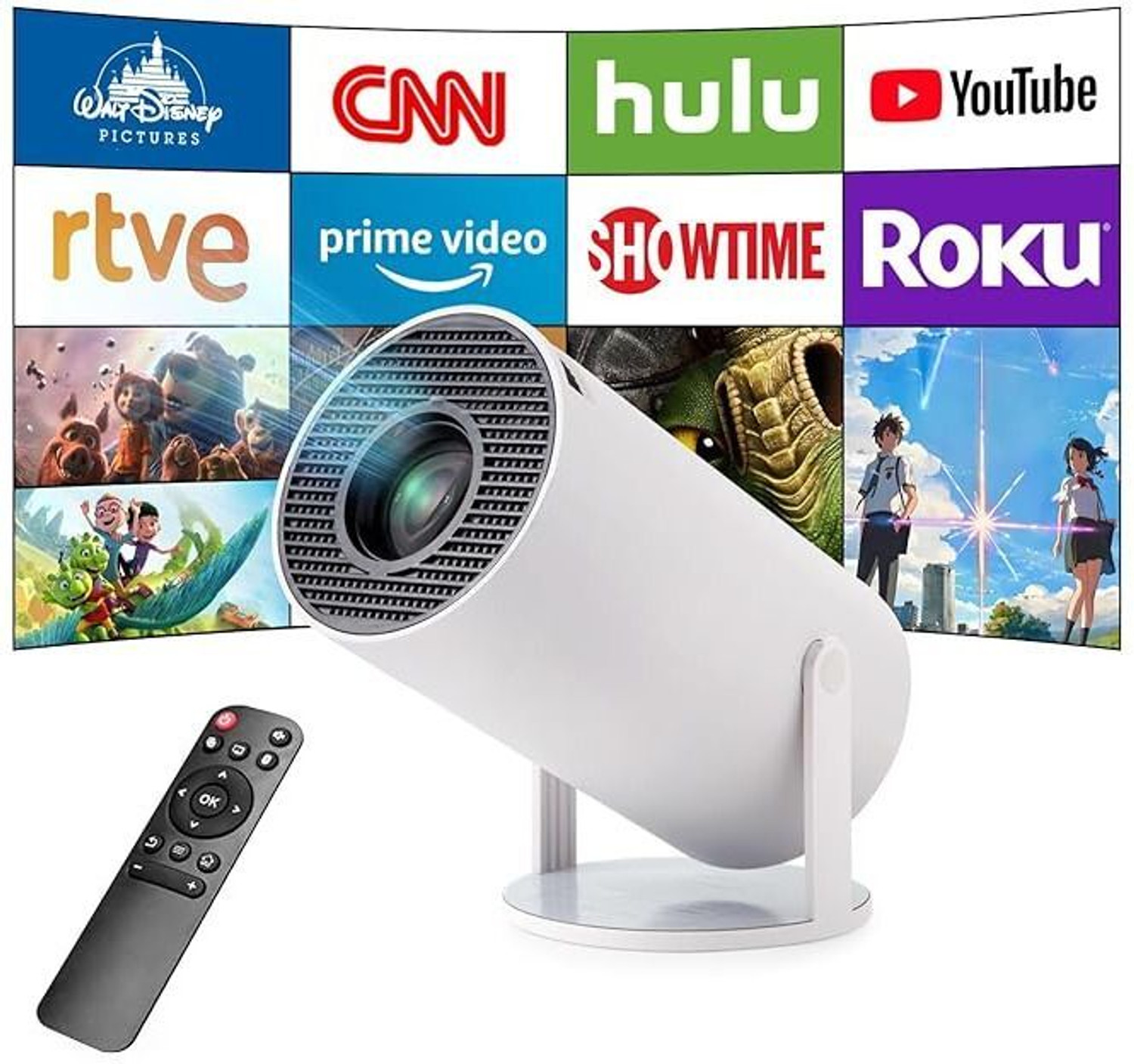Image of WeRock HY300 Pocket Cinema Projector - Ultra-Light, Crisp HD Projection K53 (4500 lm / 1 Speaker / Remote Controller) Portable Projector