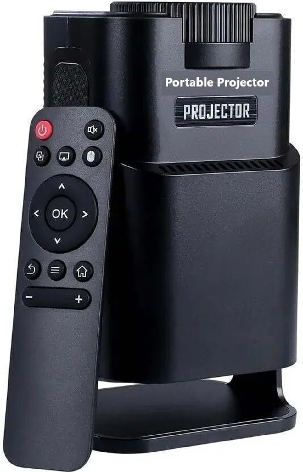 Image of ENKART HY320 Mini 4K Supported Smart LED Projector (4900 lm / 1 Speaker / Wireless / Remote Controller) Portable Projector