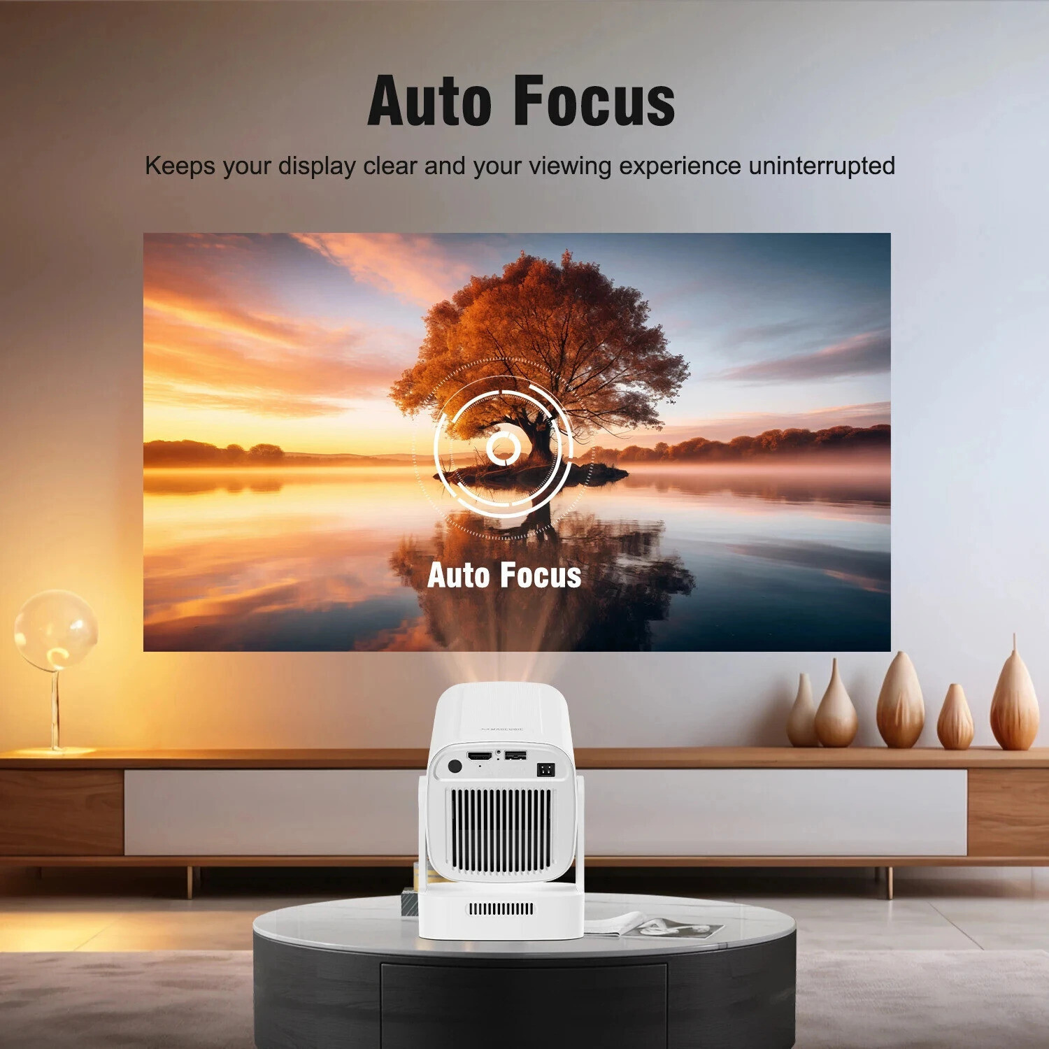 Image of Livato HY260 Pro 4K Support Android 11 Auto Focus With Bluetooth Voice Remote Freestyle (8000 lm / 1 Speaker / Wireless / Remote Controller) Portable Projector