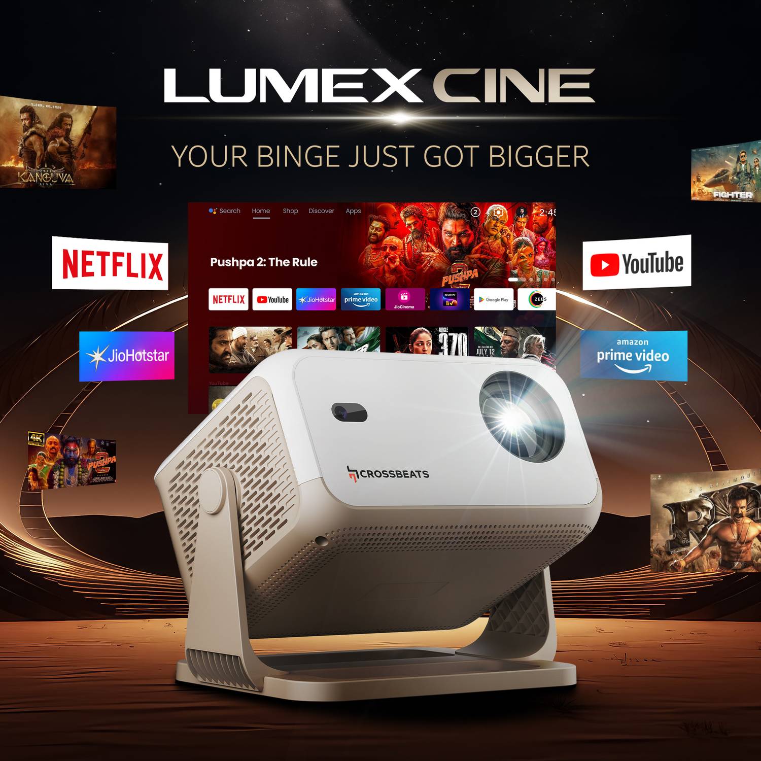 CrossBeats Lumex Cine 4K Ultra HD Projector - Image 3