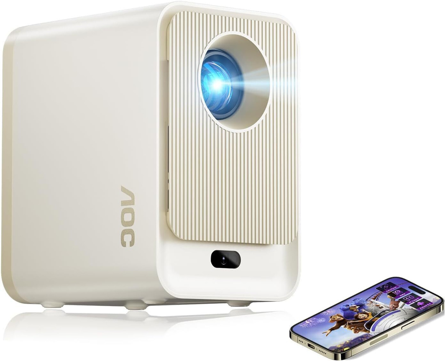 Image of AVOIHS Compact Portable Mini Projector 1080P Supported Home Theater Phone and Laptop (15000 lm / 1 Speaker / Wireless / Remote Controller) Portable Projector