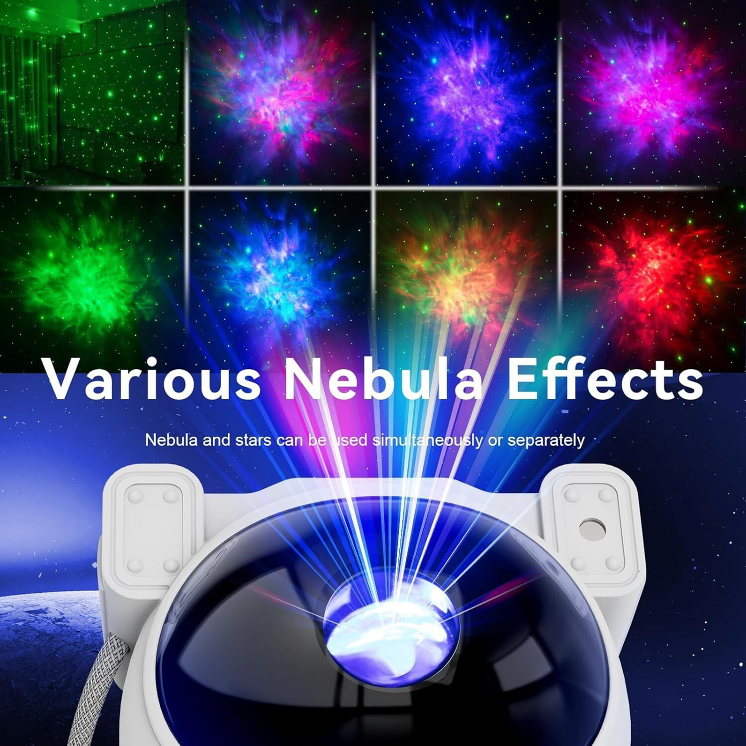 Image of FabWorld Astronaut Galaxy Projector Night Lamp (4700 lm) Portable Projector