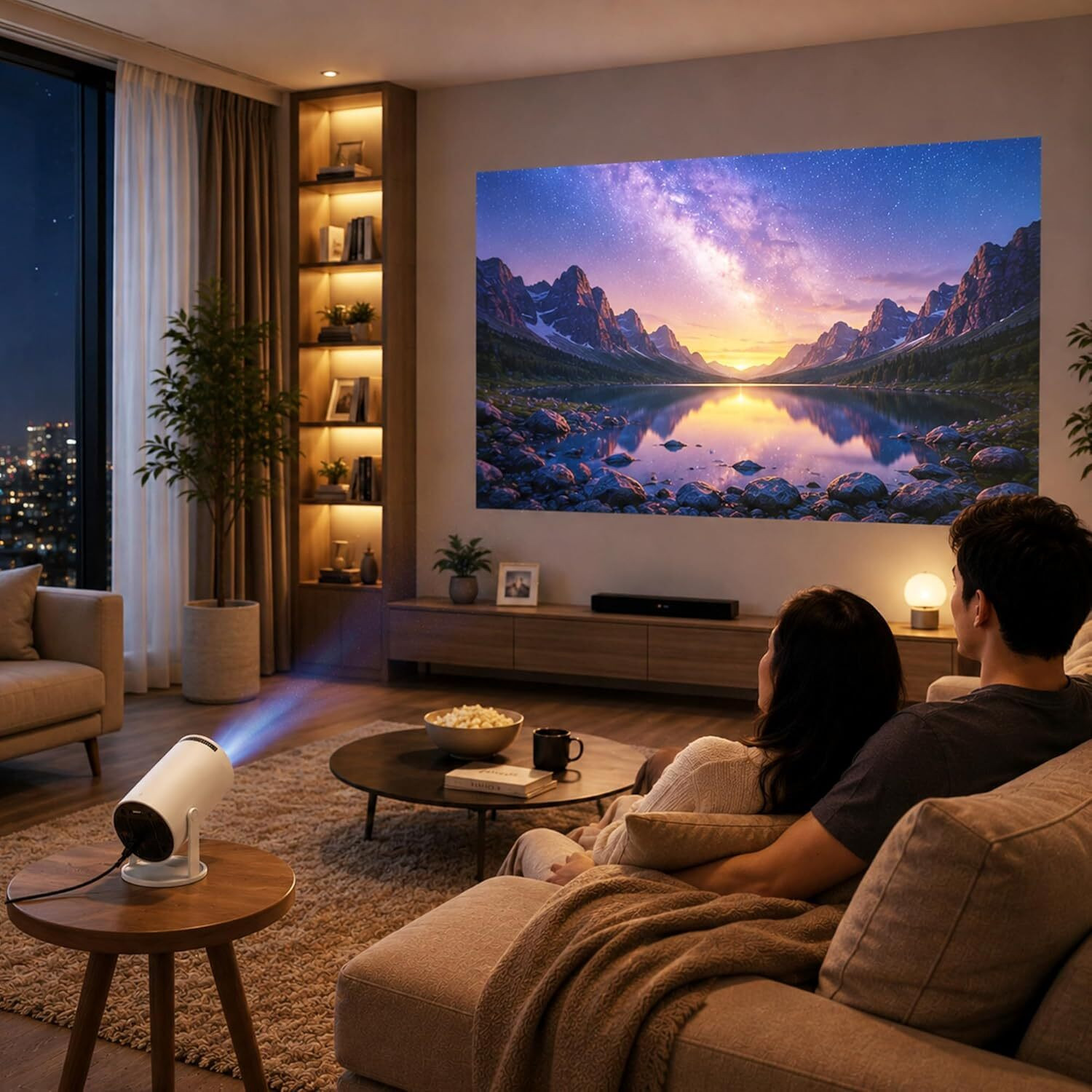 Image of DecoCraftCreations 4K Android LED Projector 1080P Portable Remote Control (400 lm / Remote Controller) Portable Projector