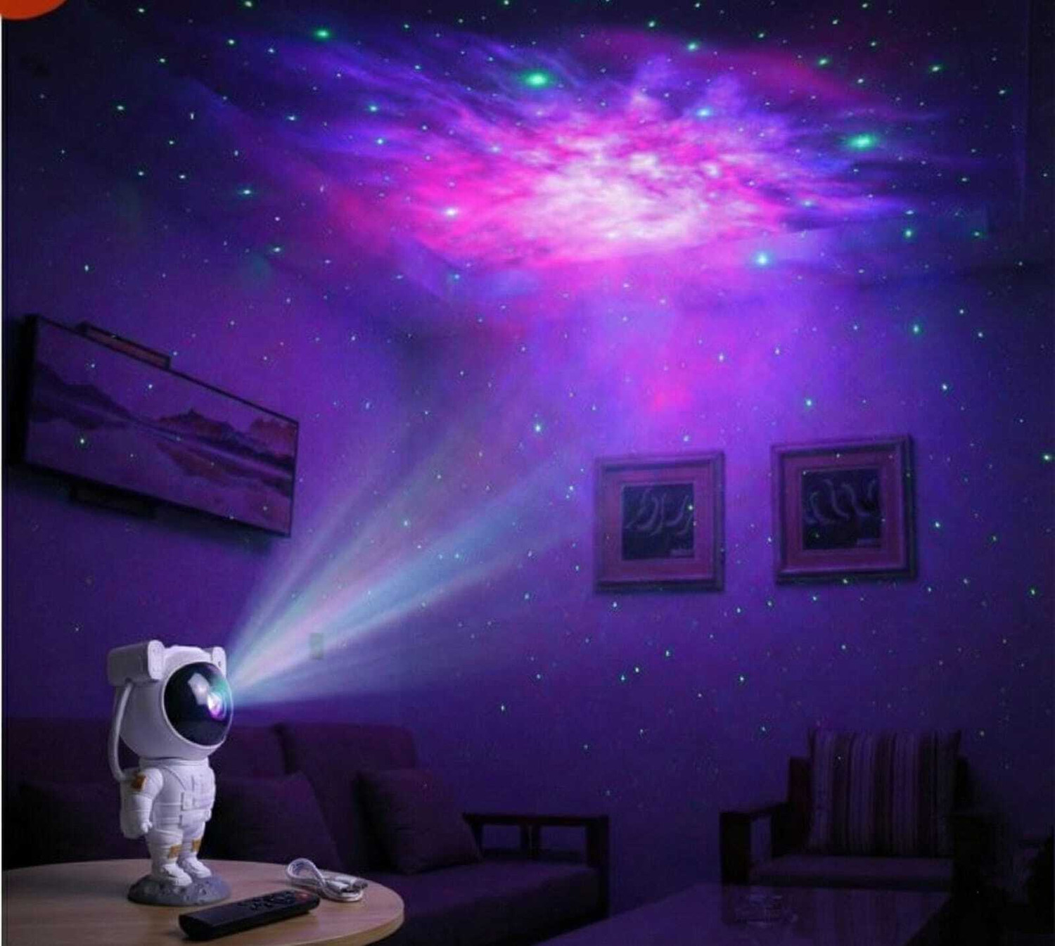 Image of Shapy Galaxy Light Astronaut space star projector 360 Adjustable Head Night Lamp (1 lm) Portable Projector