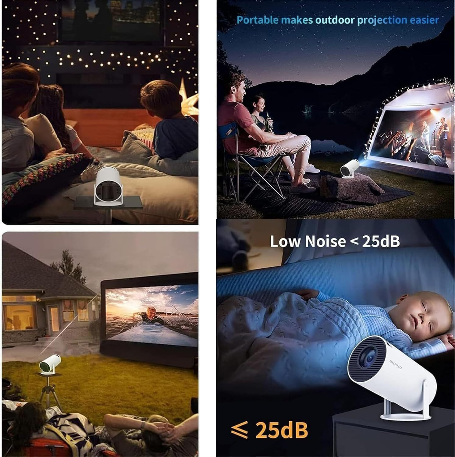 Image of YAROH Projector, 4K 1080P Full HD Projector, WiFi 5G Compatible With Mobile /LaptopB76 (4500 lm / 1 Speaker / Wireless / Remote Controller) Portable Projector