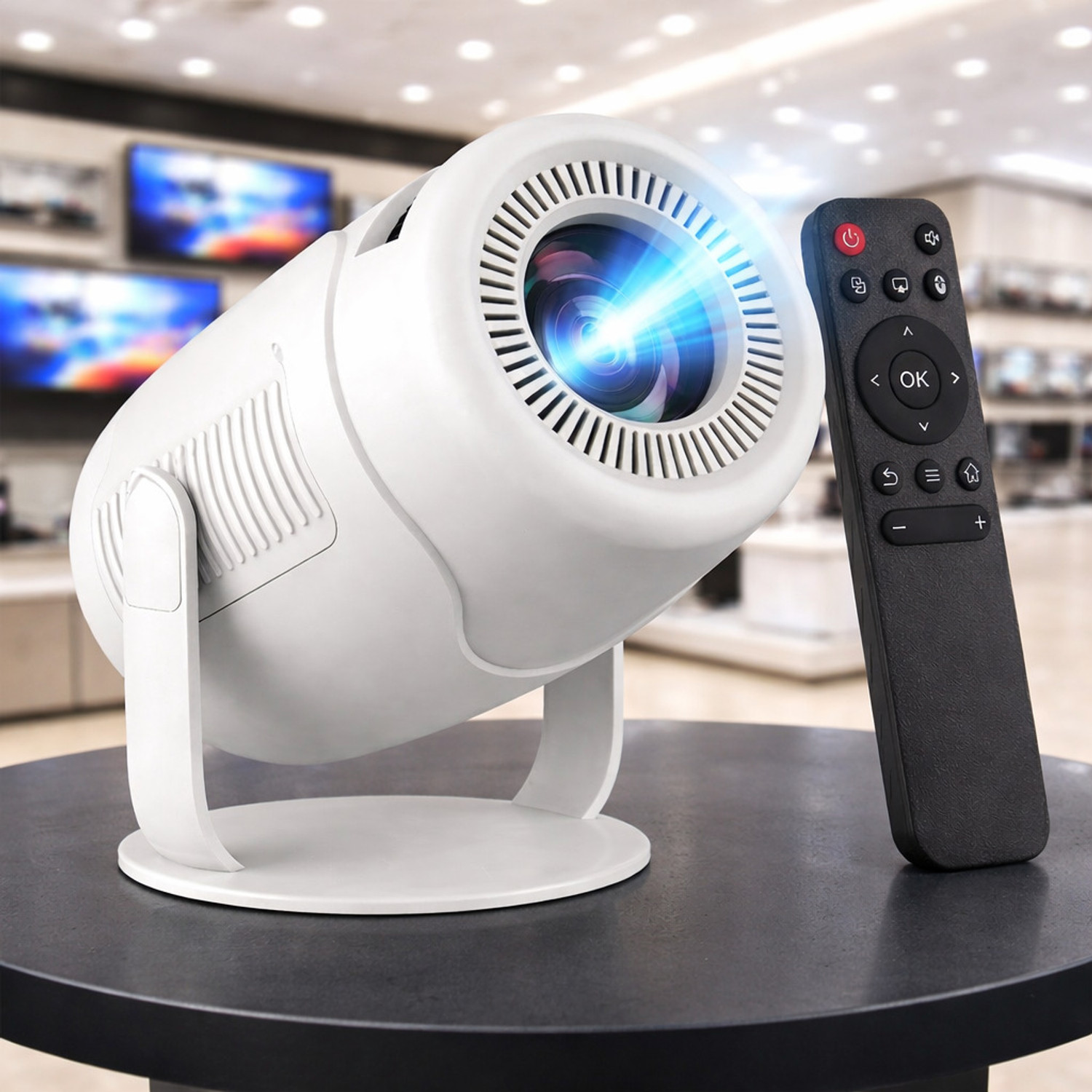 Image of Steepify 1080 Full HD Smart Projector with 4K Support | Android 14 WiFi, Bluetooth (3500 lm / 1 Speaker / Wireless) Portable Projector