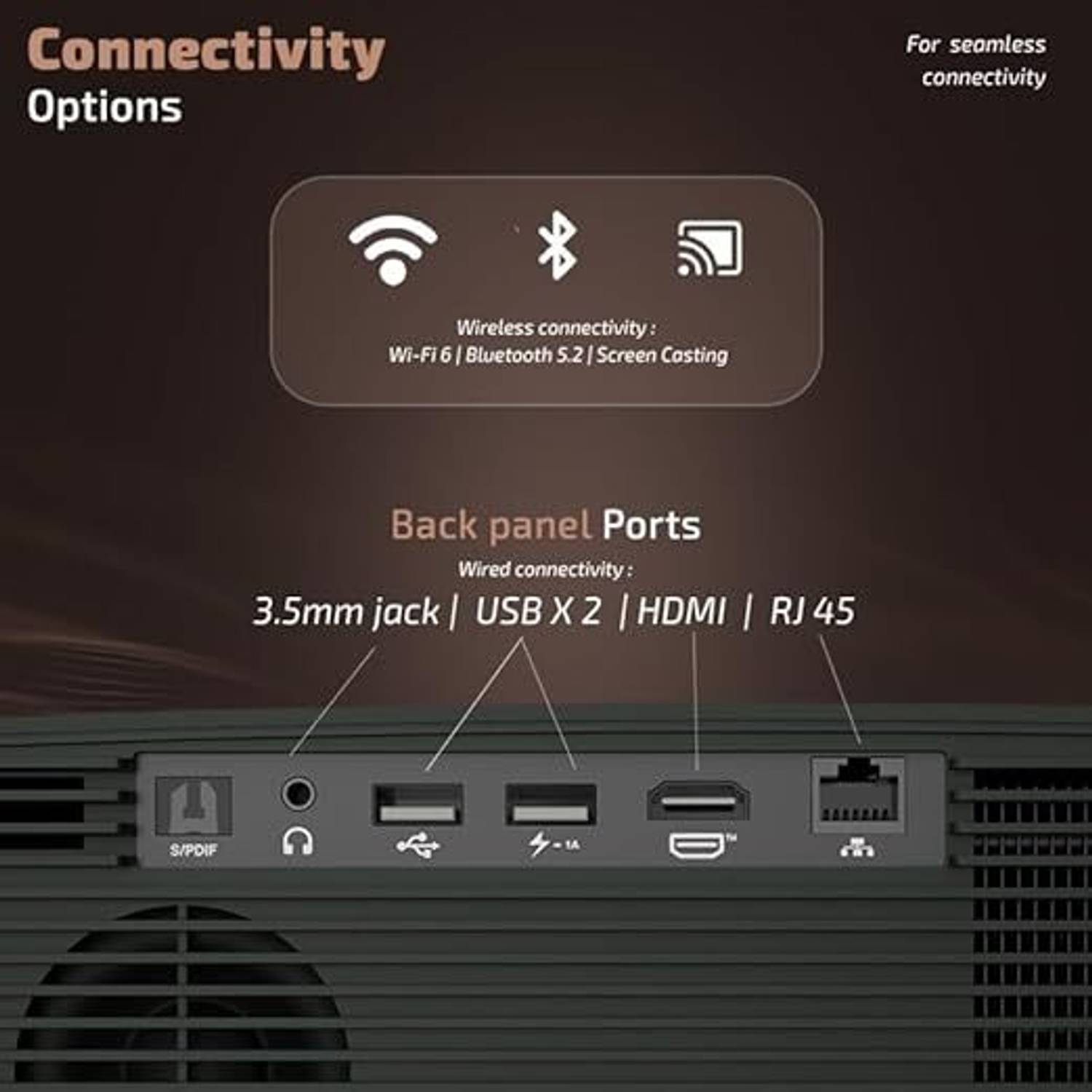 Fizix FX PRO, 1080P Native, Fully Automatic 4K HDR Projector for