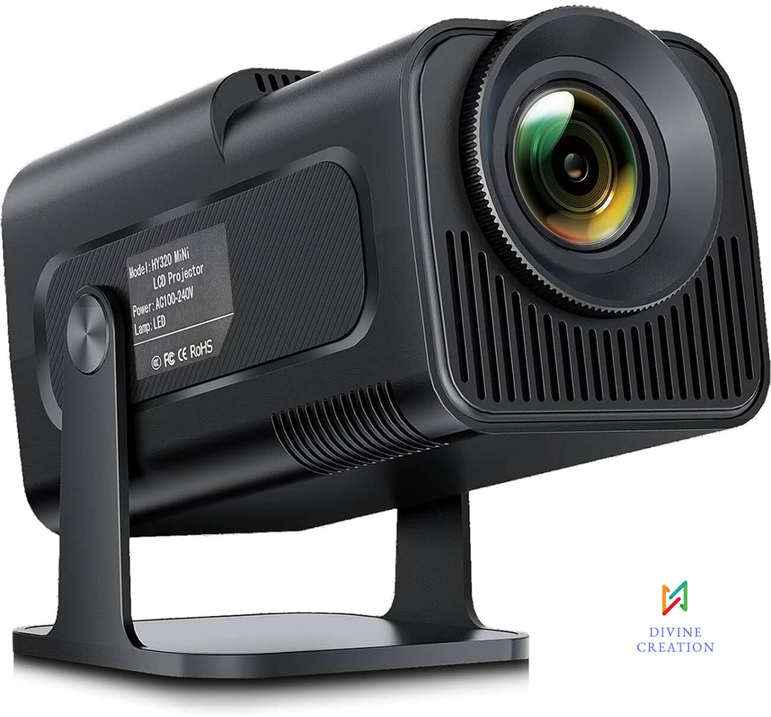 Divine HY320 Mini 4K Android 13 Projector - Image 1