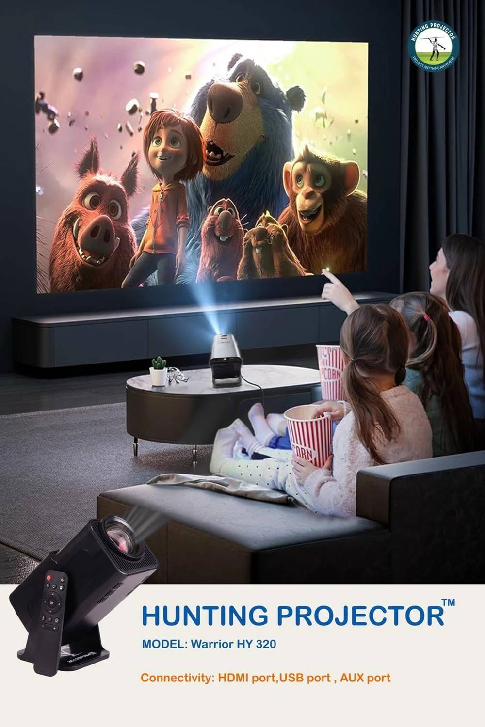 Divine HY320 Mini 4K Android 13 Projector - Image 2