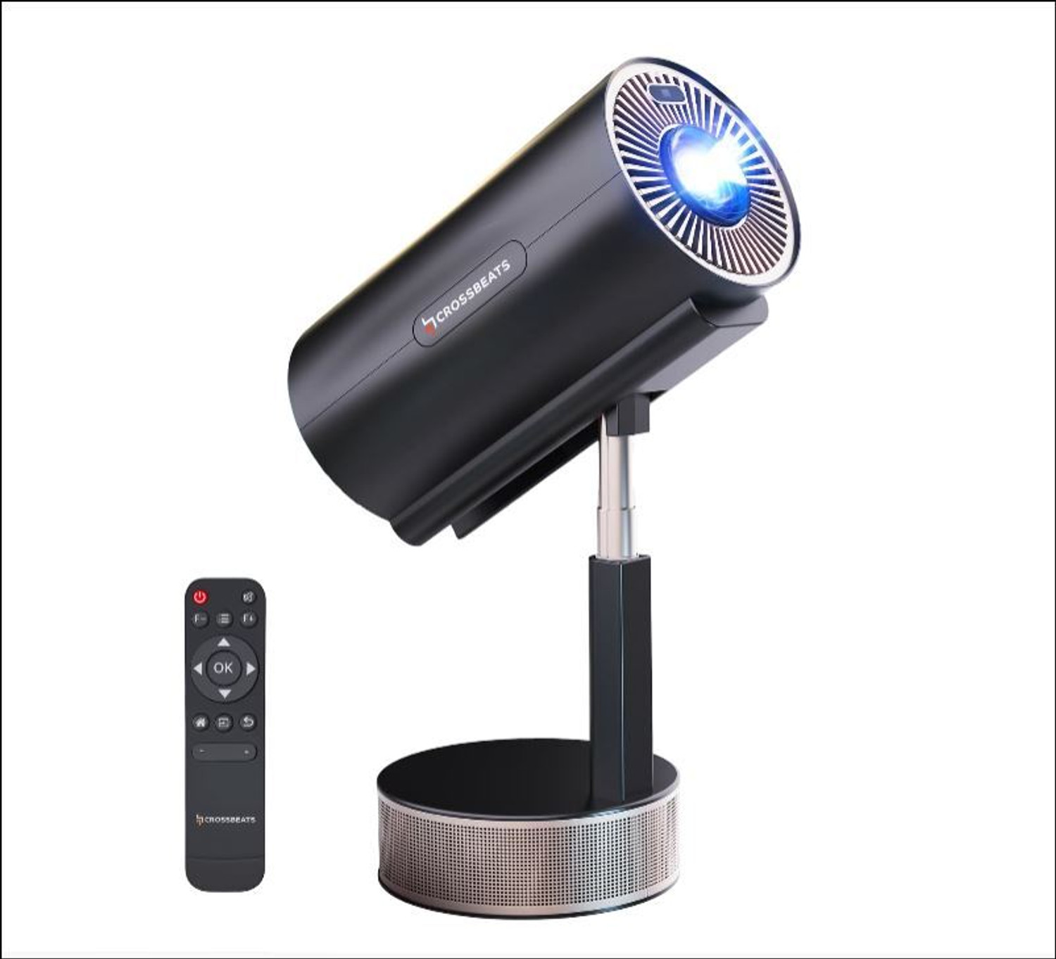 Image of CrossBeats Lumex Pro Smart 4k Ultra HD, Native 1080P, (14000 lm / 1 Speaker / Wireless / Remote Controller) Portable Android 13 Built-in Apps Netflix, Prime, 300 inch Wide Display Projector