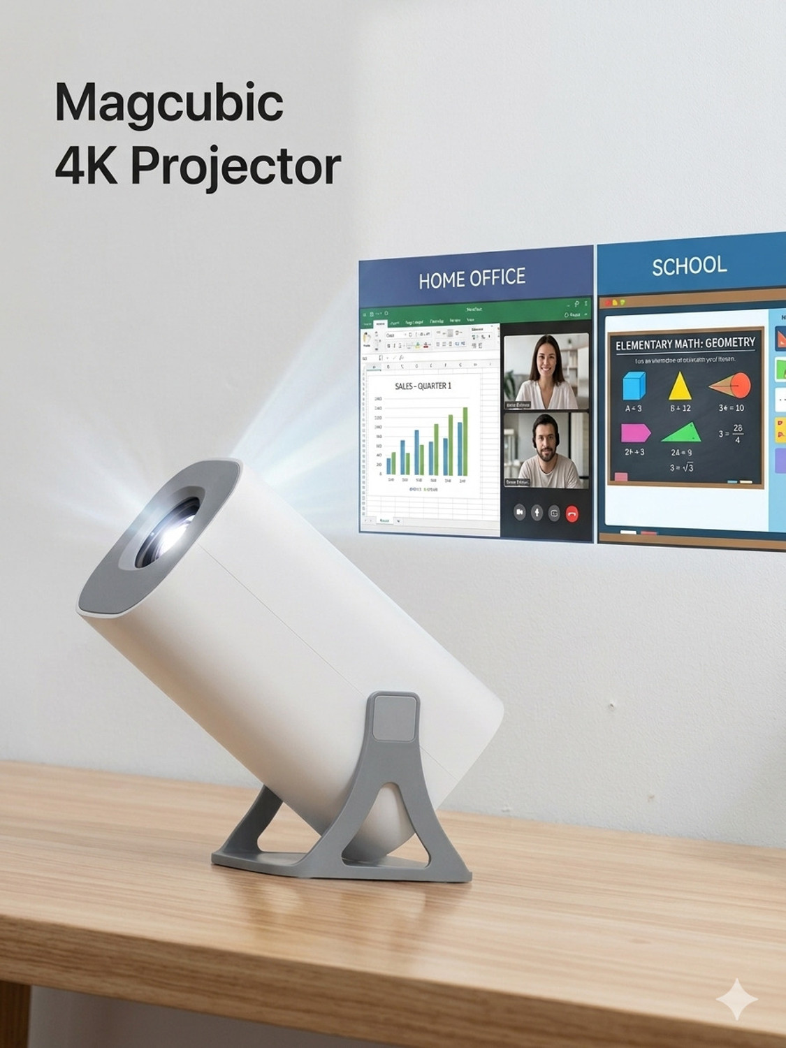 Image of Offtrot 4K Smart Projector (200 lm / 1 Speaker / Wireless / Remote Controller) Portable Projector