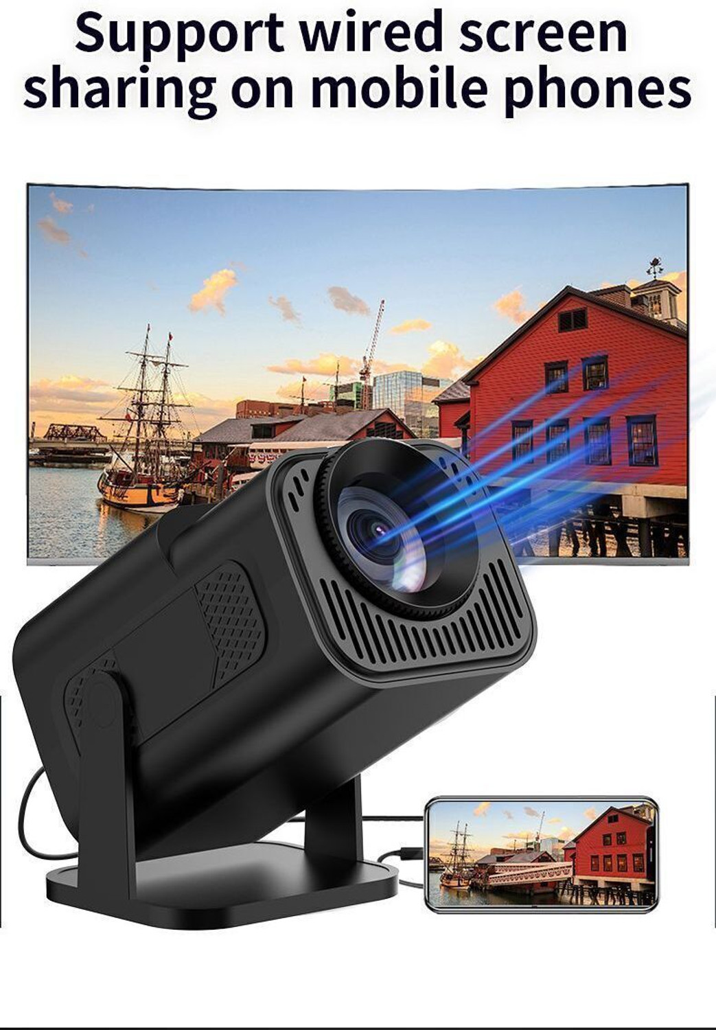 Image of GREENSKY Z2 /T4 Wi-Fi Inbuilt Youtube Miracast LED Smart Manual Keystone Wireless /Wired (4000 lm / 1 Speaker / Wireless / Remote Controller) Portable Projector