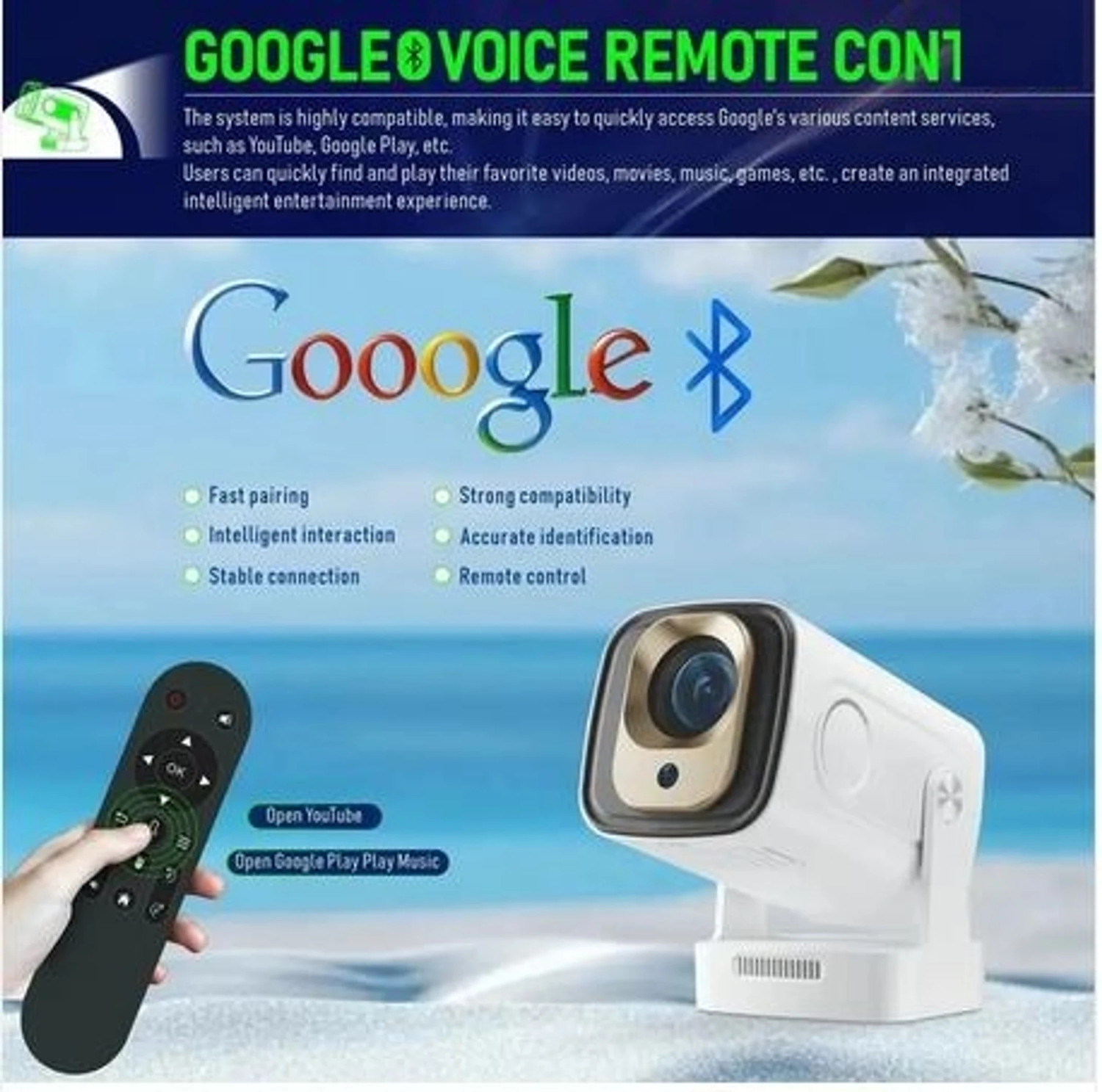 Image of Divine creation HY 260 Smart HD LED Projector with WiFi Built-in Speaker Dual Band WiFi D23 (8000 lm / 1 Speaker / Wireless / Remote Controller) Portable Projector