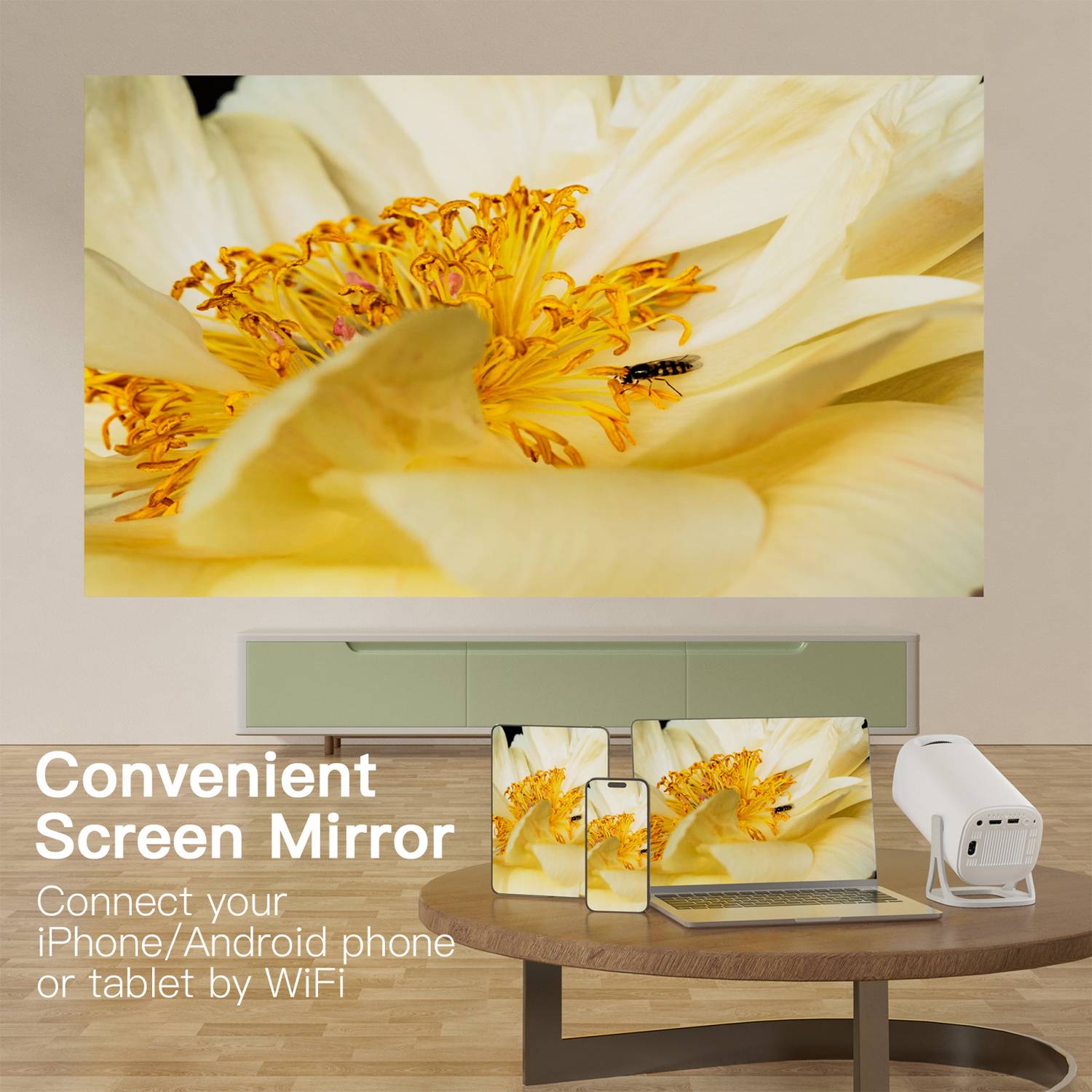 OneXsale Compact Smart Projector HD 720p Wireless HDMI - Image 5