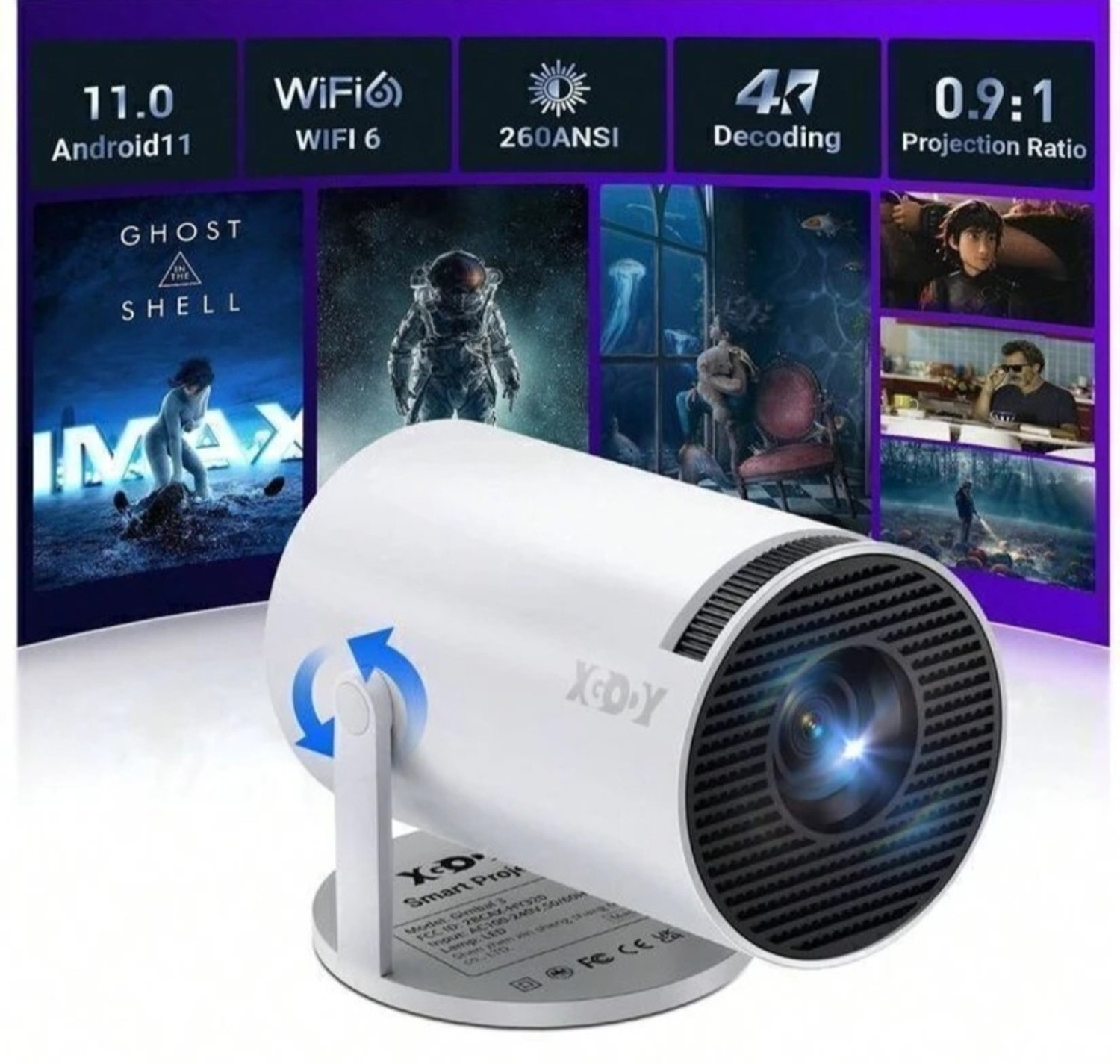 Image of Gadgetbloom Full HD Projector16 (4500 lm) Portable Projector
