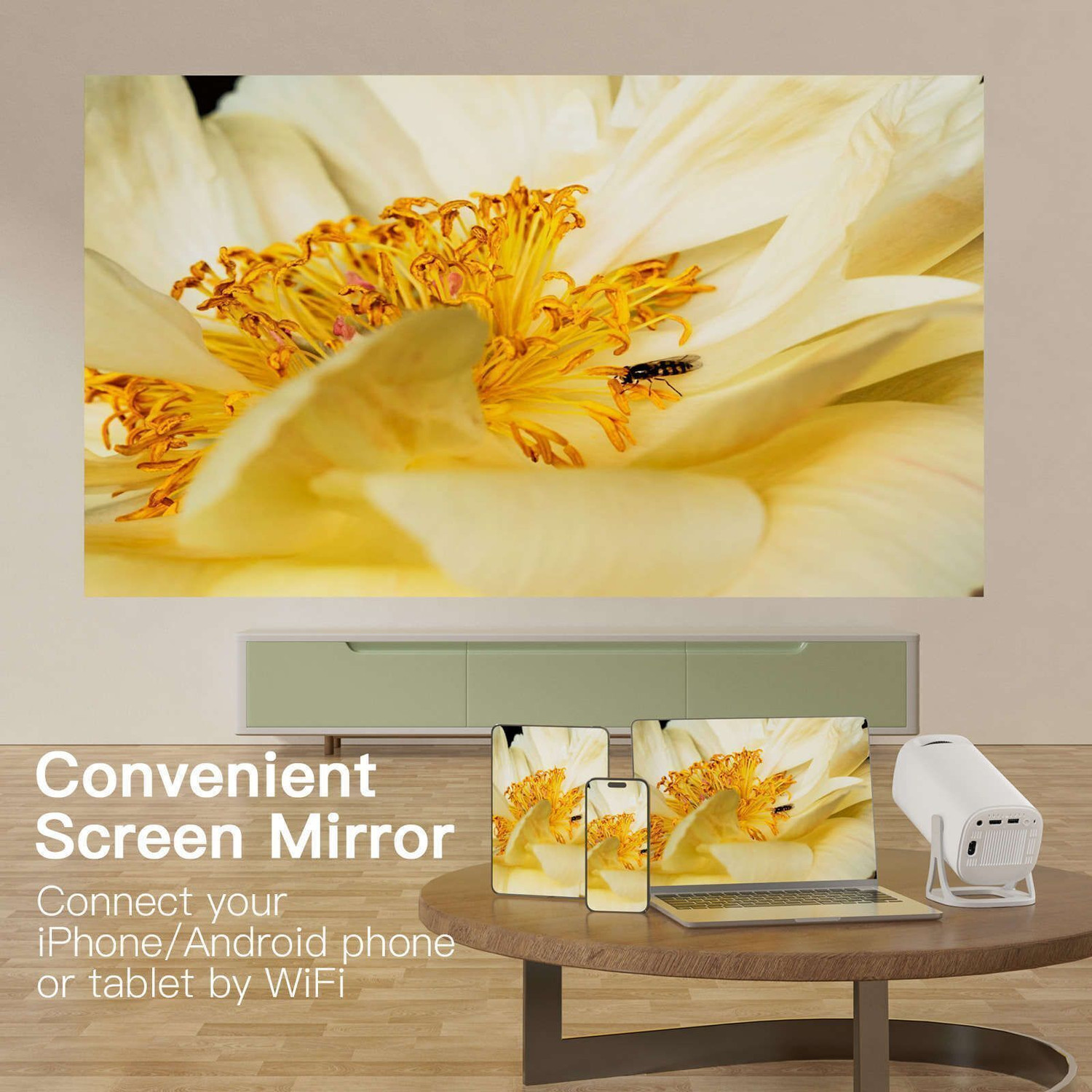 Image of Nexscan S40 4K Support Native HD Smart Android 14 |6000 Lumens|Wifi |BT | Auto Keystone (6000 lm / 1 Speaker / Wireless / Remote Controller) Portable Projector