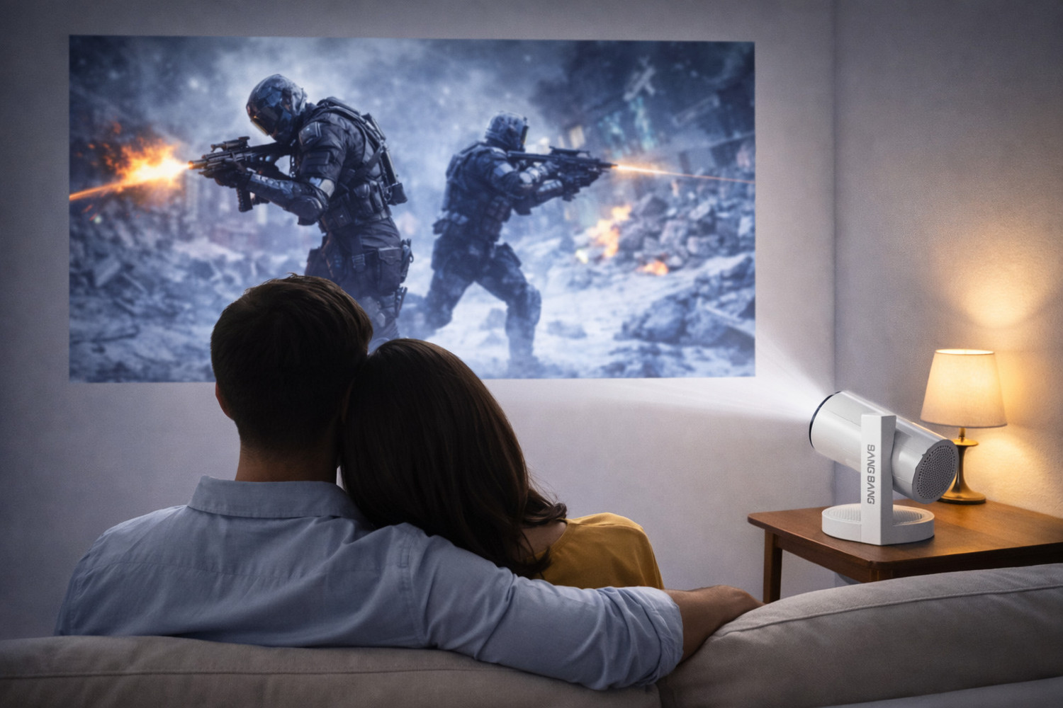 Image of WATTON Smart Beam Pro X1 (2800 lm / 2 Speaker / Wireless / Remote Controller) Portable Projector
