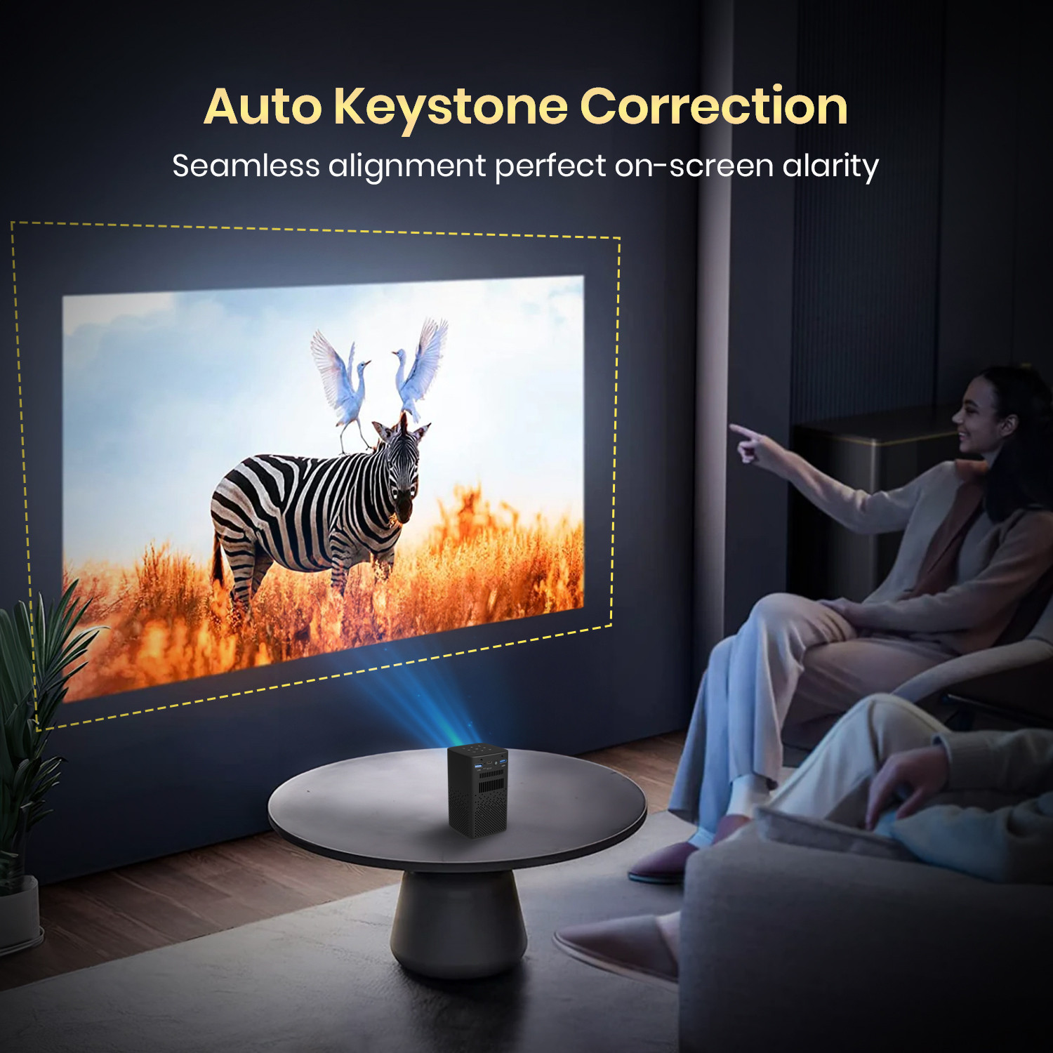 Image of Portronics Pico 13, Stream Apps, Rechargeable, 4K Support, Compact, 3500 lm, 10W Speaker (3500 lm) Portable Projector
