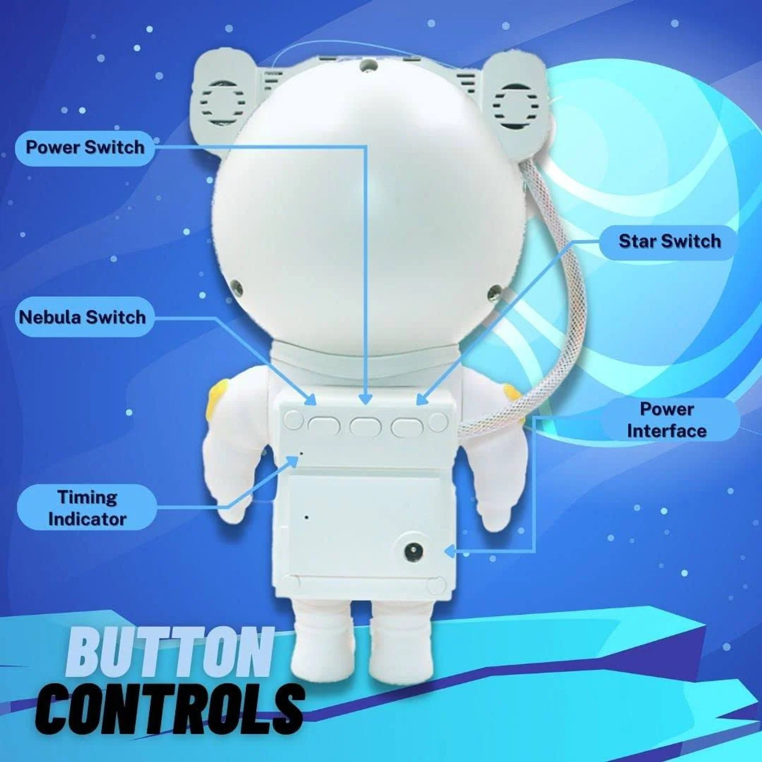 Image of Quick Shop 99 Astronaut Galaxy Light Projector Night (25 lm) Portable Projector