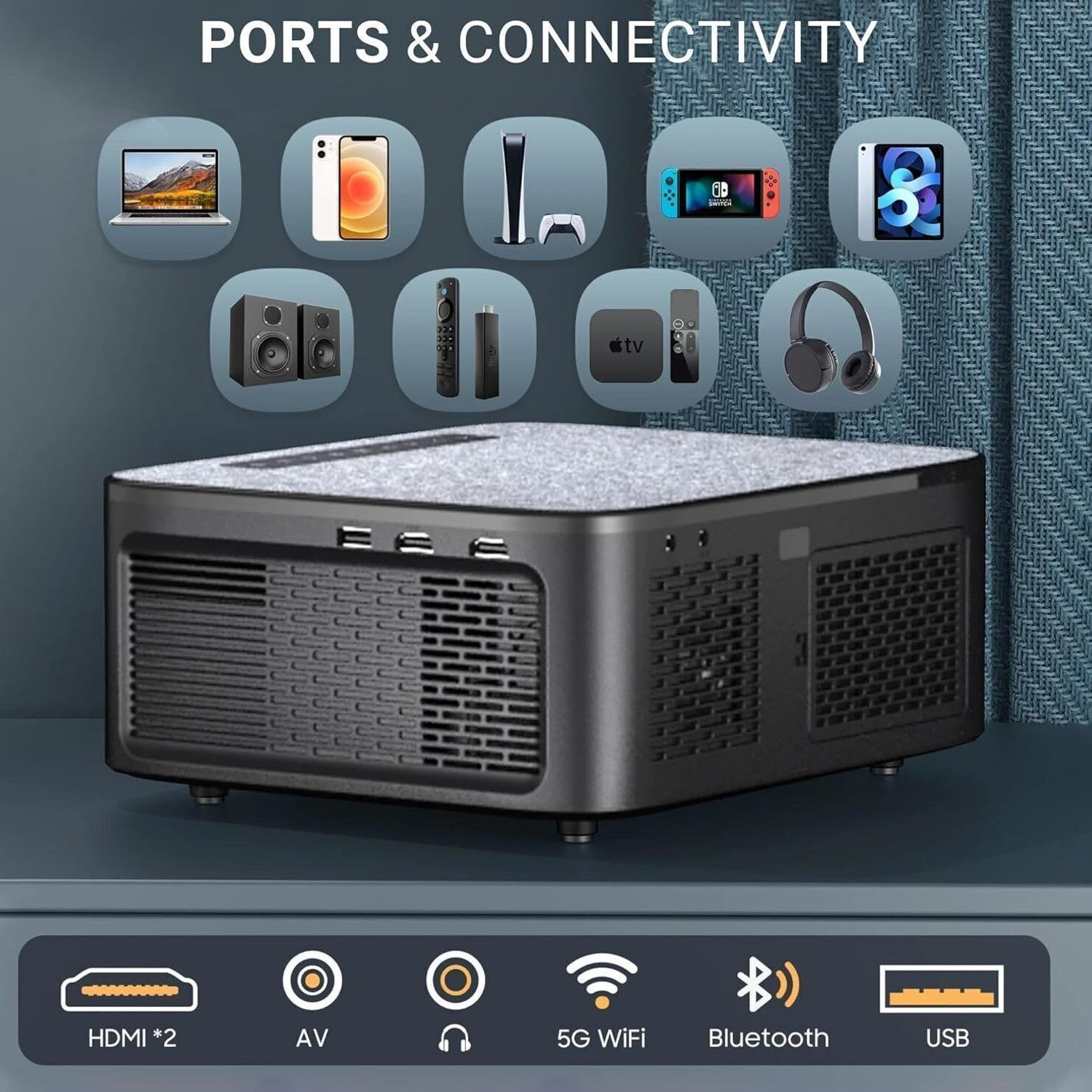 Image of XElectron iProjector 1 Plus (20000 lm / 1 Speaker / Wireless / Remote Controller) Projector