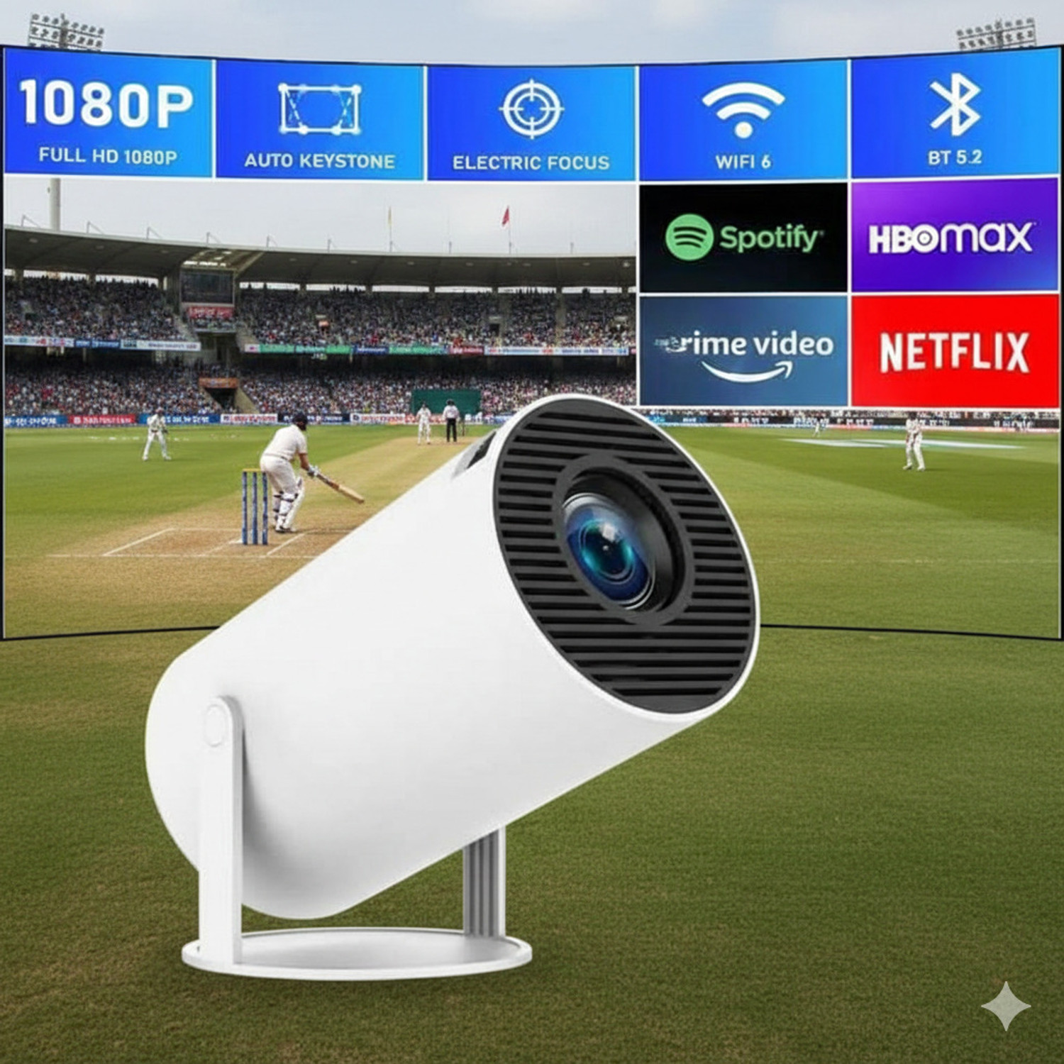 Image of Offtrot HY300 Smart Android Projector (160 lm / 1 Speaker / Wireless / Remote Controller) Portable Projector