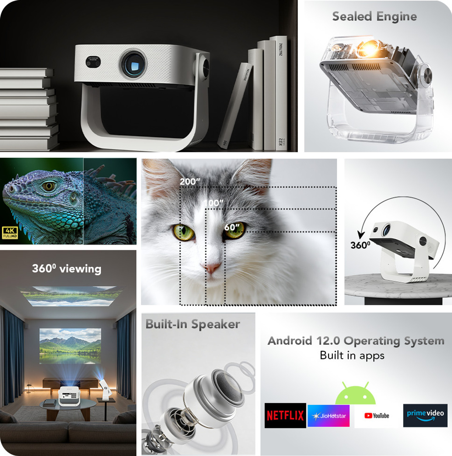 Image of WZATCO Yuva Bolt (11000 lm / 1 Speaker / Remote Controller) Portable Projector
