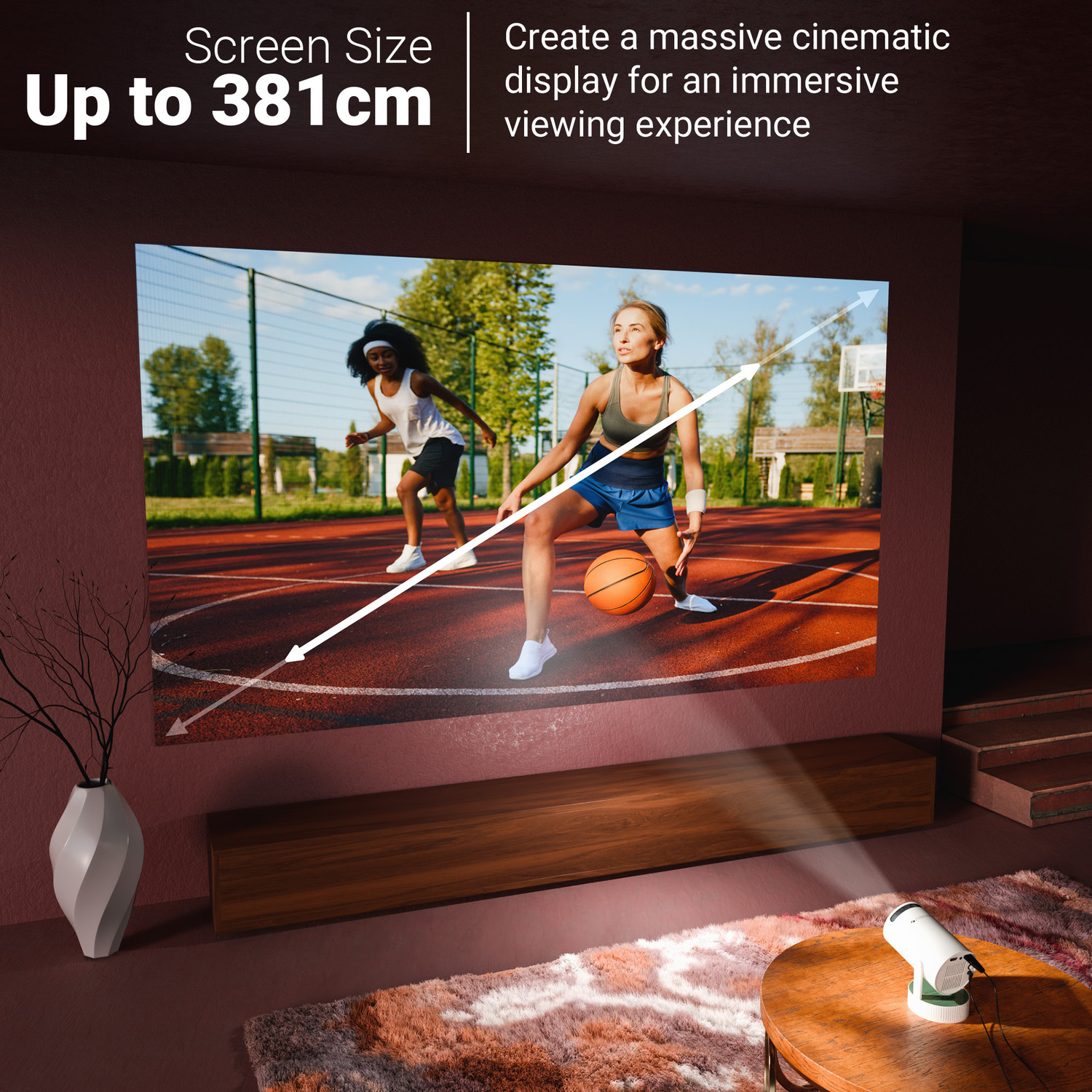 Image of ZEBRONICS ZEB-PIXAPLAY 76B (4000 lm / 1 Speaker / Wireless) Portable Projector