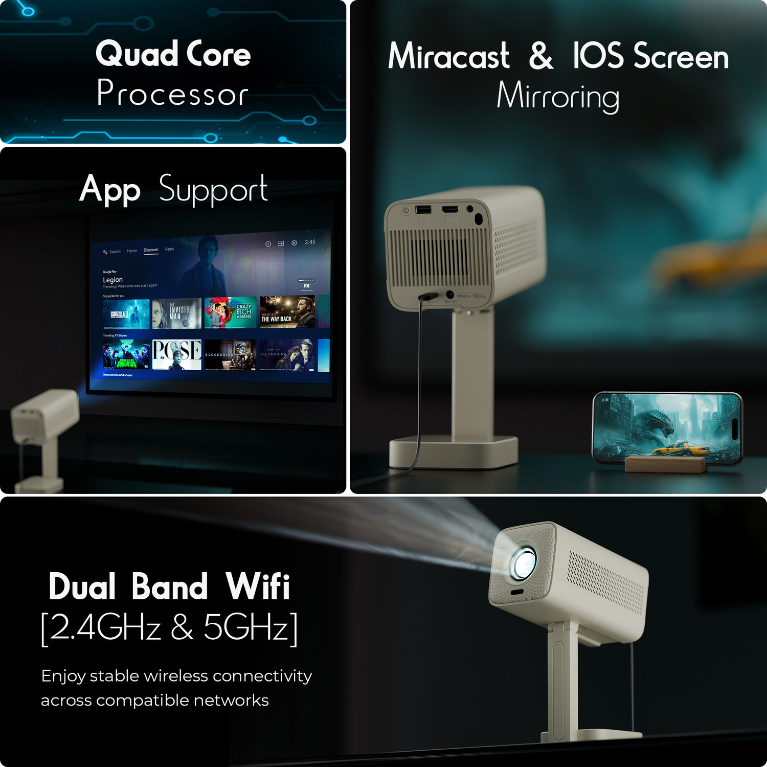 Image of ZEBRONICS Zeb-Pixaplay 63 Plus (7000 lm / Remote Controller) Portable Projector