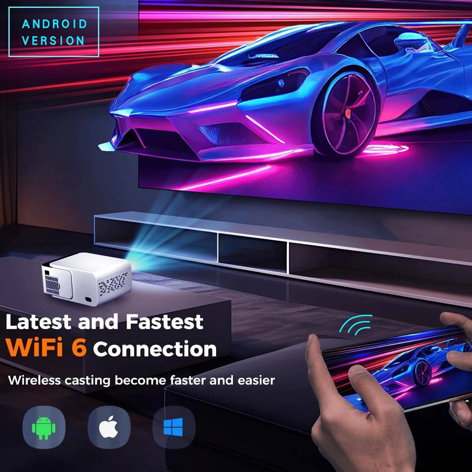 Livato T5 Android 13 Portable Projector - Image 3