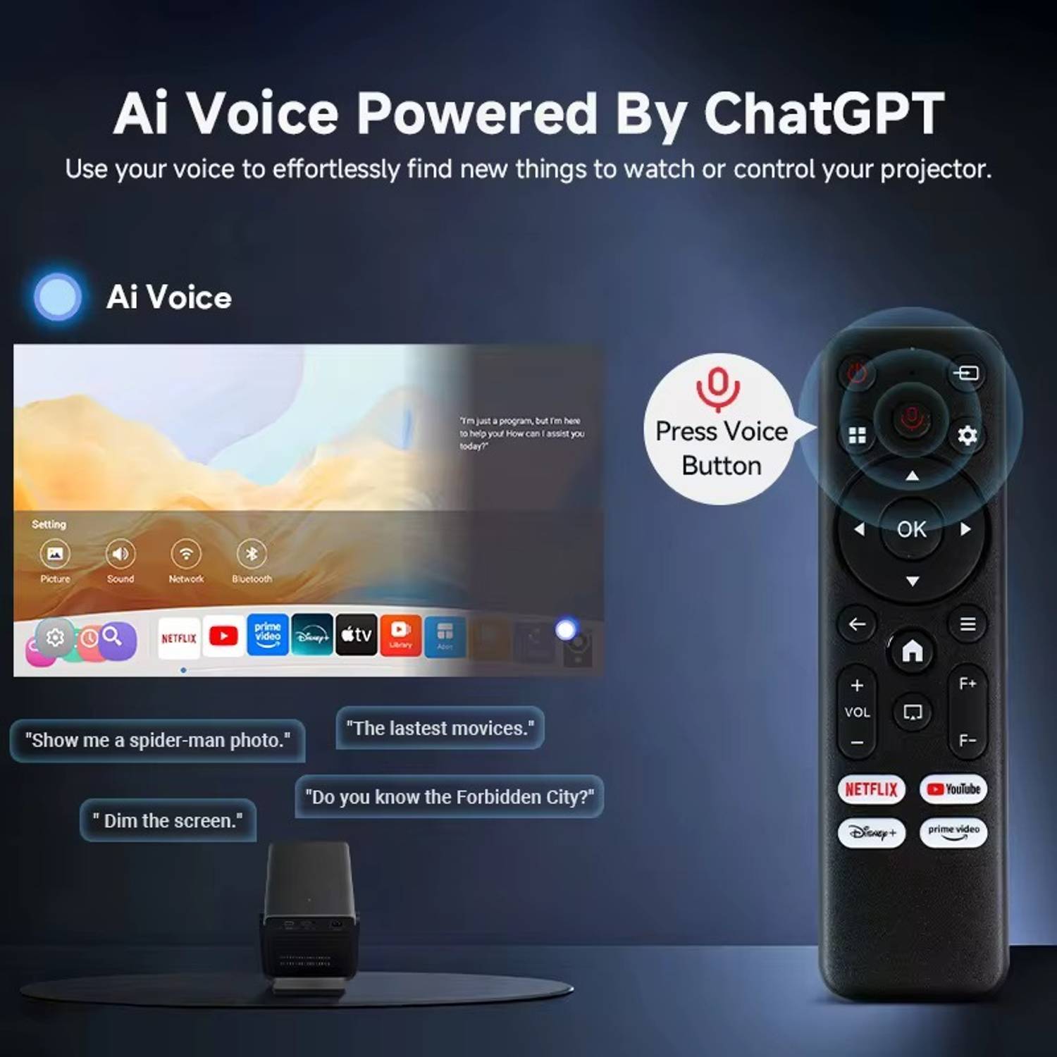 BeamX Shark 4K HDR Dolby Portable Projector - Image 5