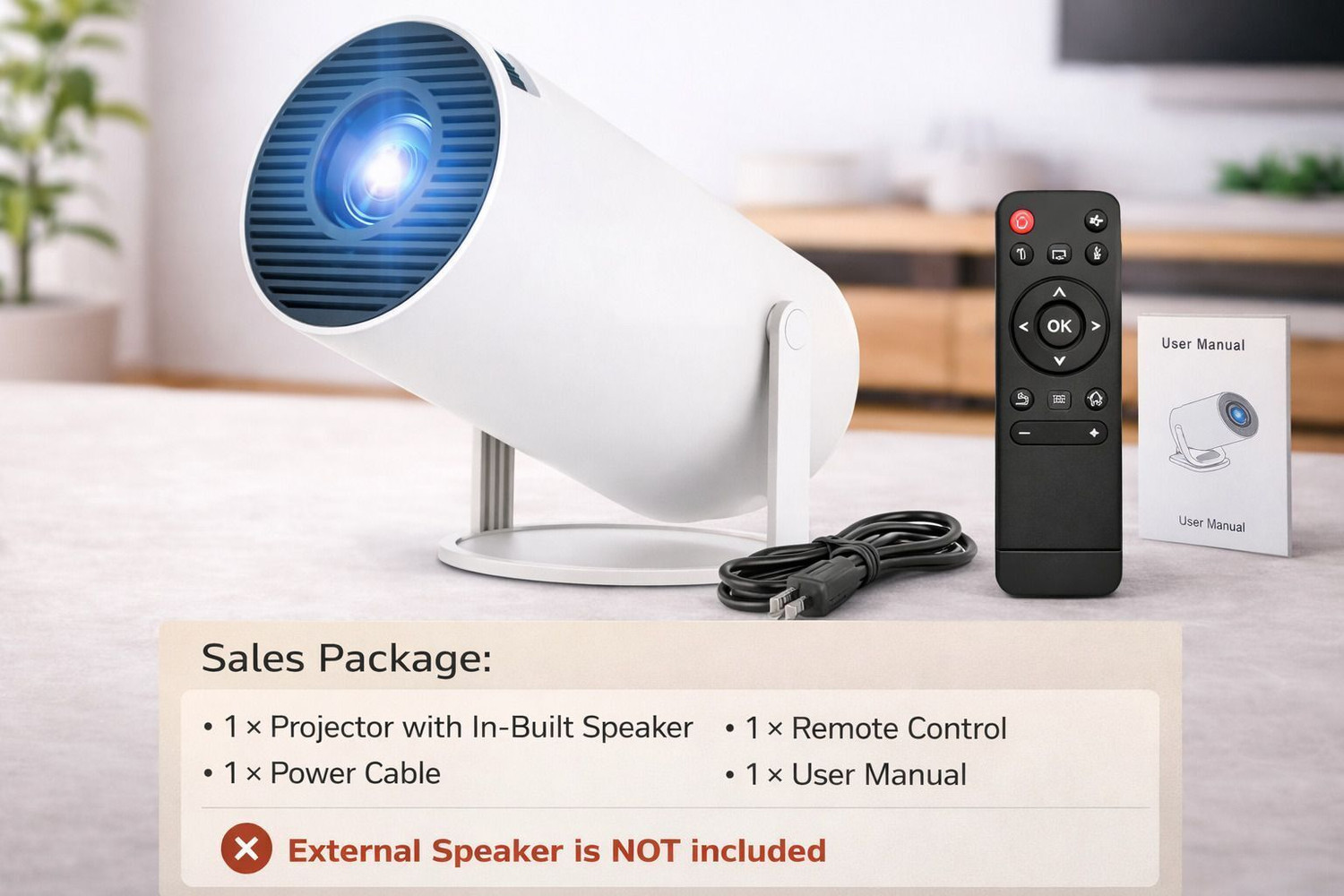 Image of Amit HY300 Portable Projector Android 11 Projector, 4K /1080P, Wi-Fi 5G BT 5.0 (200 lm / 2 Speaker / Wireless / Remote Controller) Portable Projector
