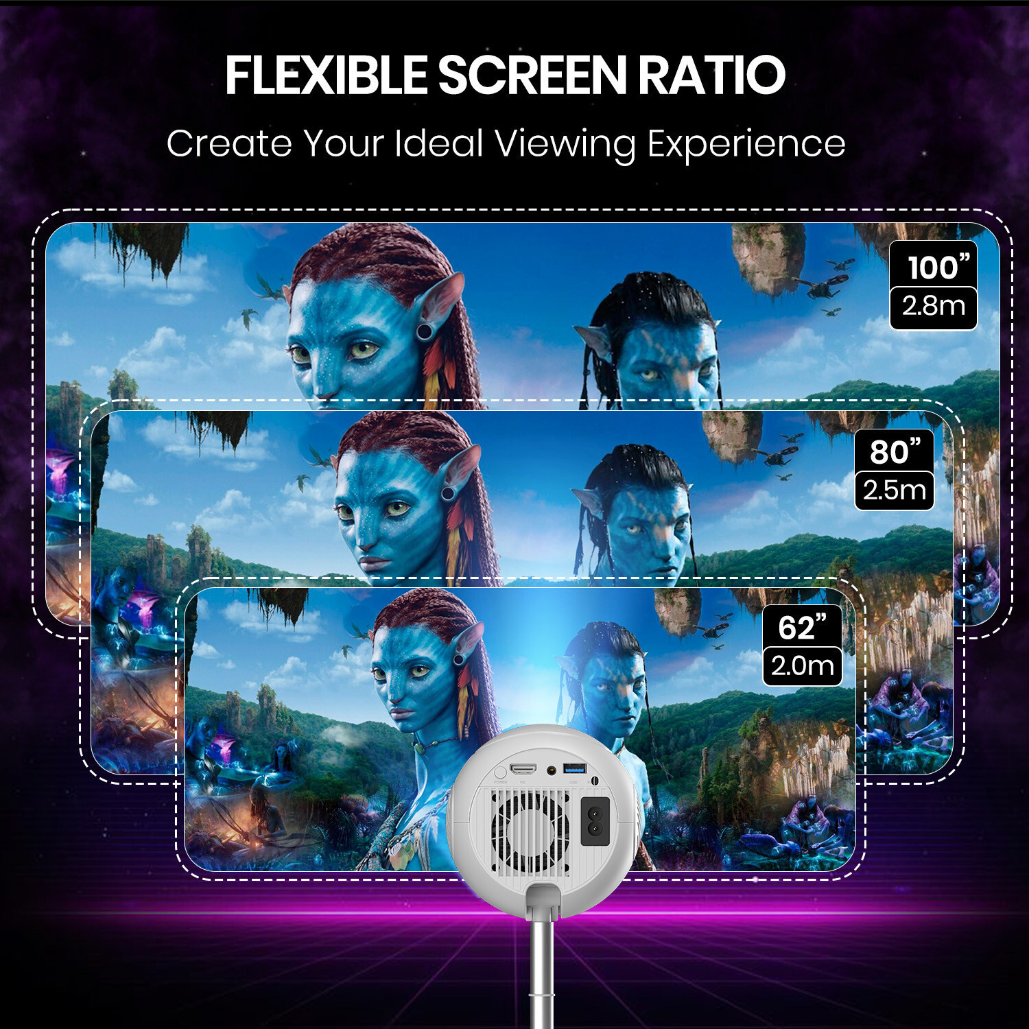 Image of Portronics BEEM 540 4K Ultra HD Support, 4000 Lumens, Wi-Fi, Bluetooth, 720p Native (4000 lm) Portable Projector