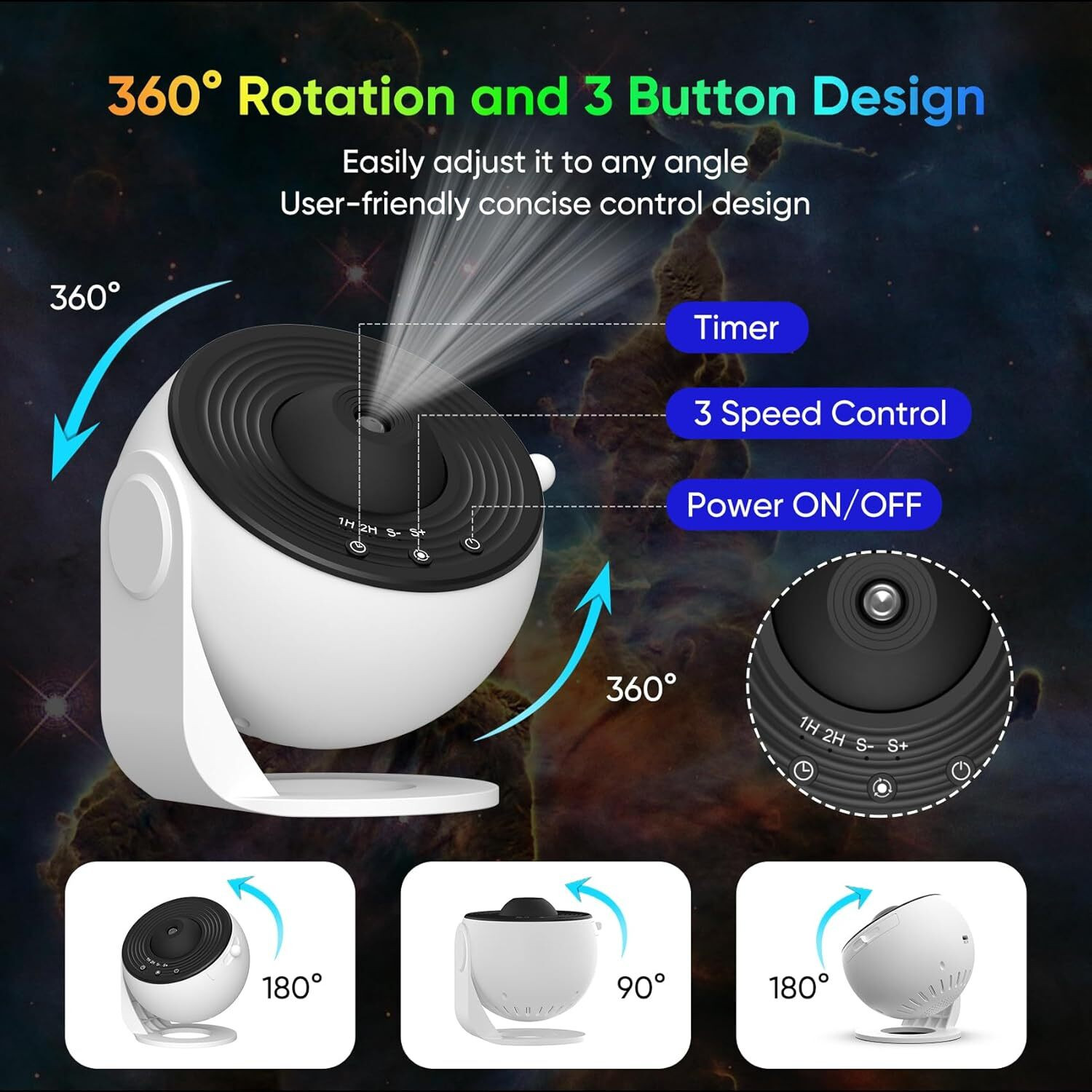 Image of Estervig Galaxy Star Projector with 13 Film Discs - Planetarium Night Light for Bedroom Night Lamp