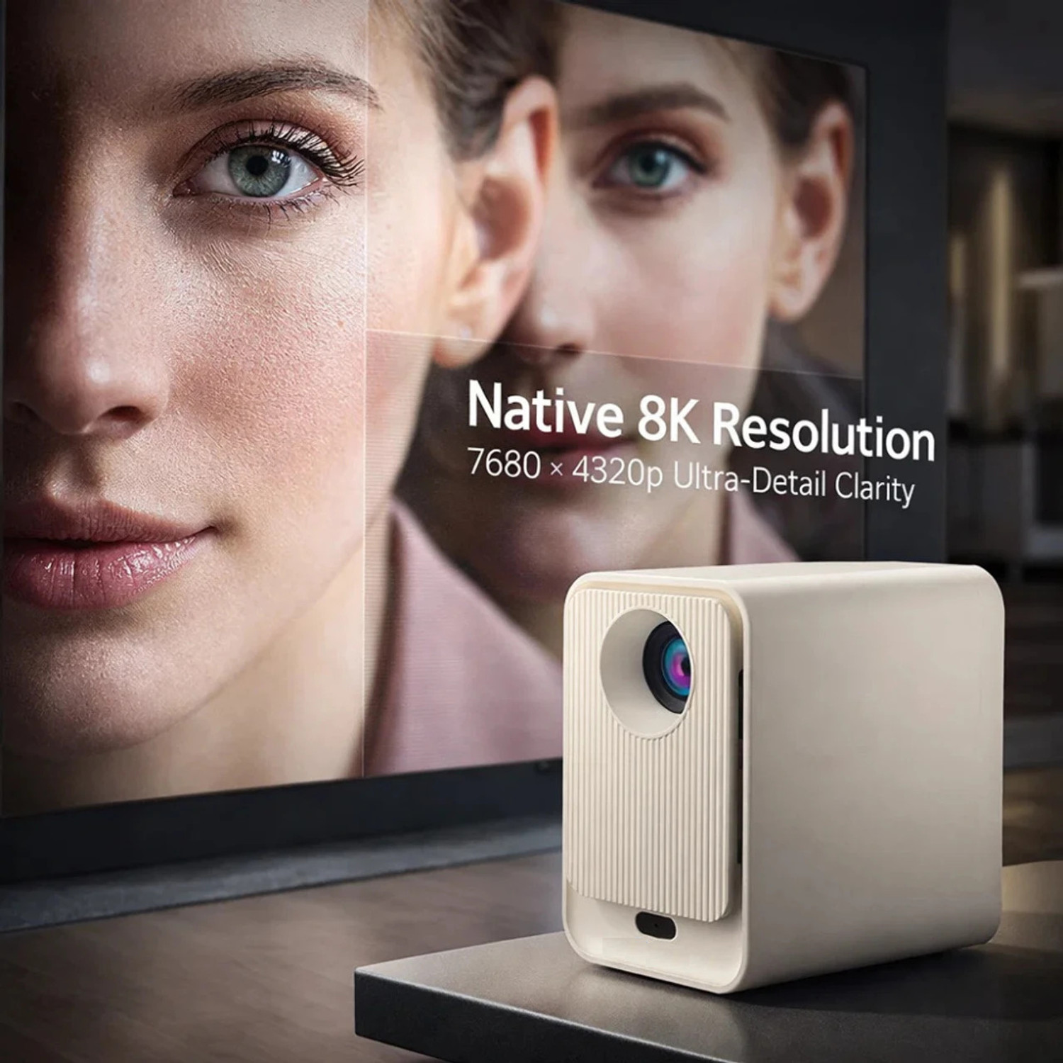 Image of AVOIHS Mini Portable Projector 1080P Smart Home Theater Projector Compatible with Phone (15000 lm / 1 Speaker / Wireless / Remote Controller) Portable Projector