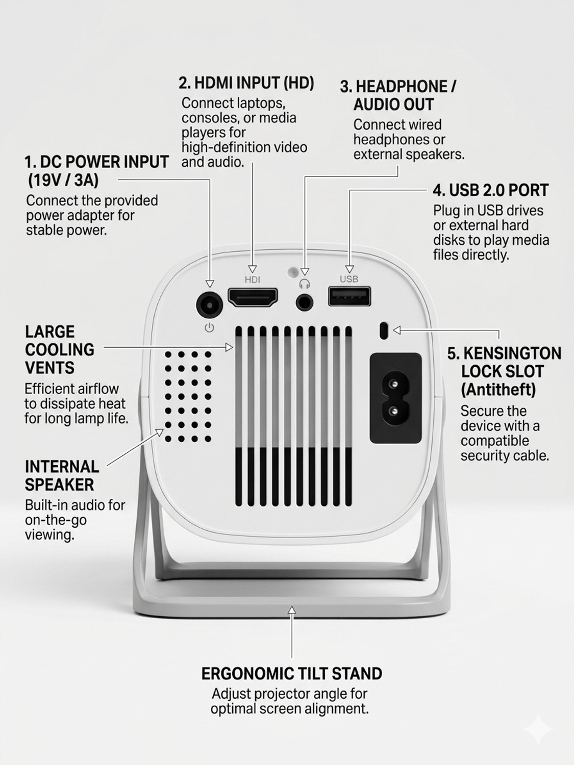 Image of venturer Smart Android Projector 4K (6000 lm / Wireless) Portable Projector