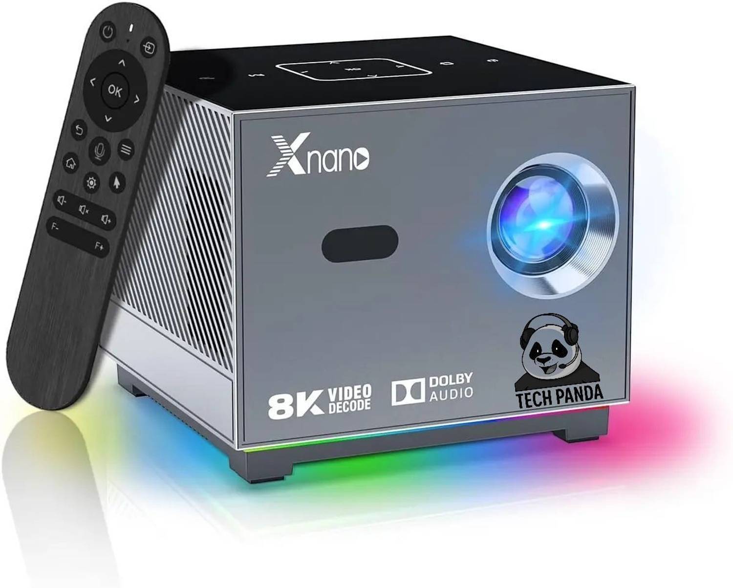 TECHPANDA Xnano Smart Projector with Google TV, 8K Decode & Dolby