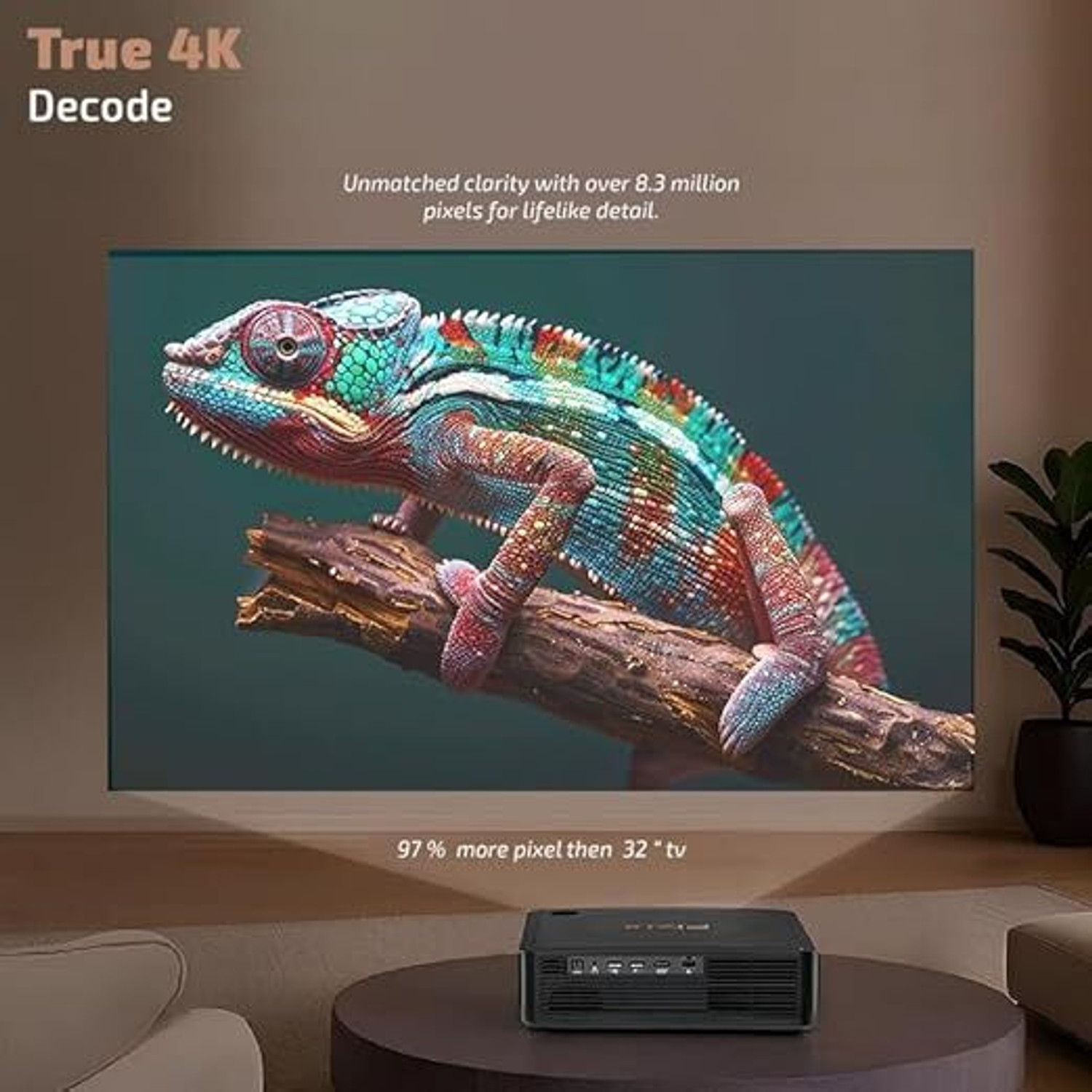 Image of Fizix FX PRO, 1080P Native, Fully Automatic 4K HDR Projector for Home, 1800 ANSI Black (54000 lm) Portable Projector