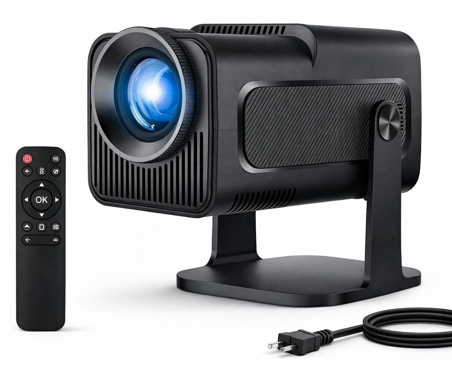 Image of ENKART HY320 Mini 4K Supported Smart LED Projector (4900 lm / 1 Speaker / Wireless / Remote Controller) Portable Projector
