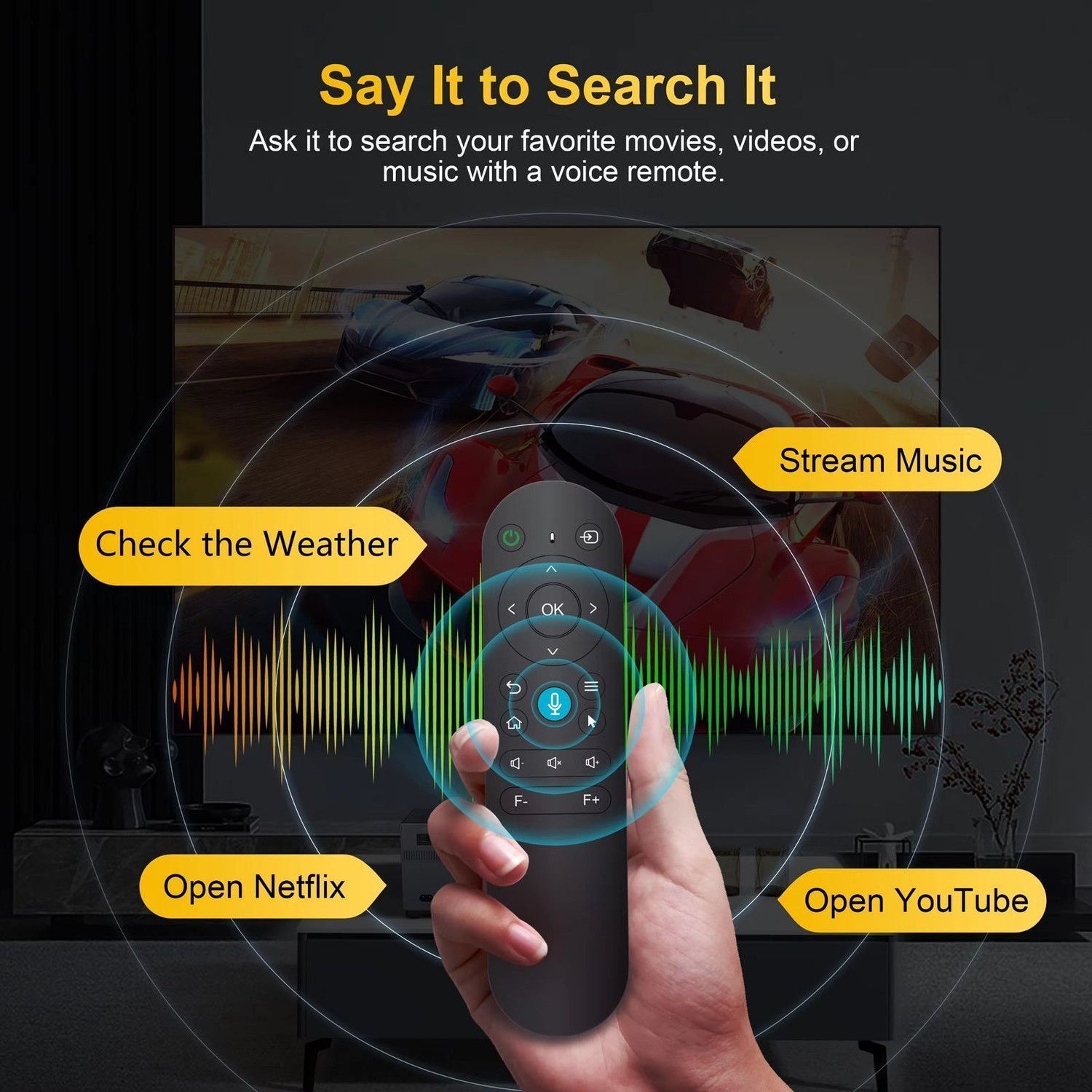 Image of TECHPANDA Xnano Smart Projector with Google TV, 8K Decode & Dolby Audio Support (6000 lm / 1 Speaker / Wireless / Remote Controller) Projector