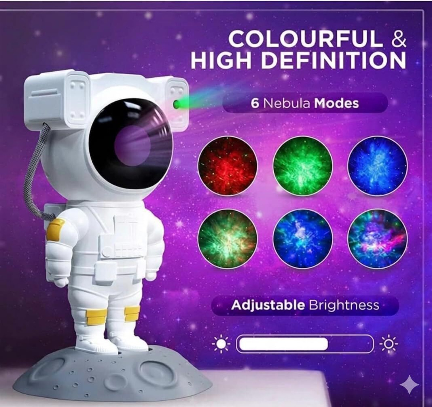 Image of Lisse Astronaut Galaxy Projector Night Light with Remote Control, 360 Rotating Star (50 lm / 1 Speaker / Wireless / Remote Controller) Portable Projector