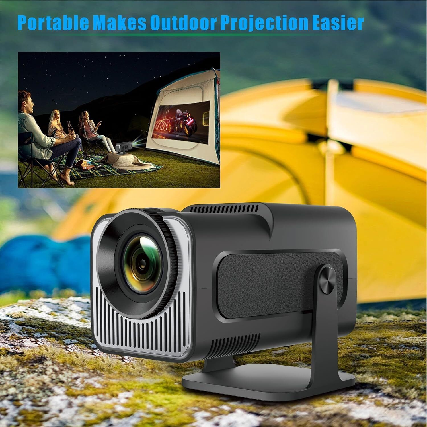 Image of Divine creation HY320 Mini 4K Support Smart Android 13 Projector with WiFi 6 HD Home Theater D37 (5000 lm / Wireless / Remote Controller) Portable Projector