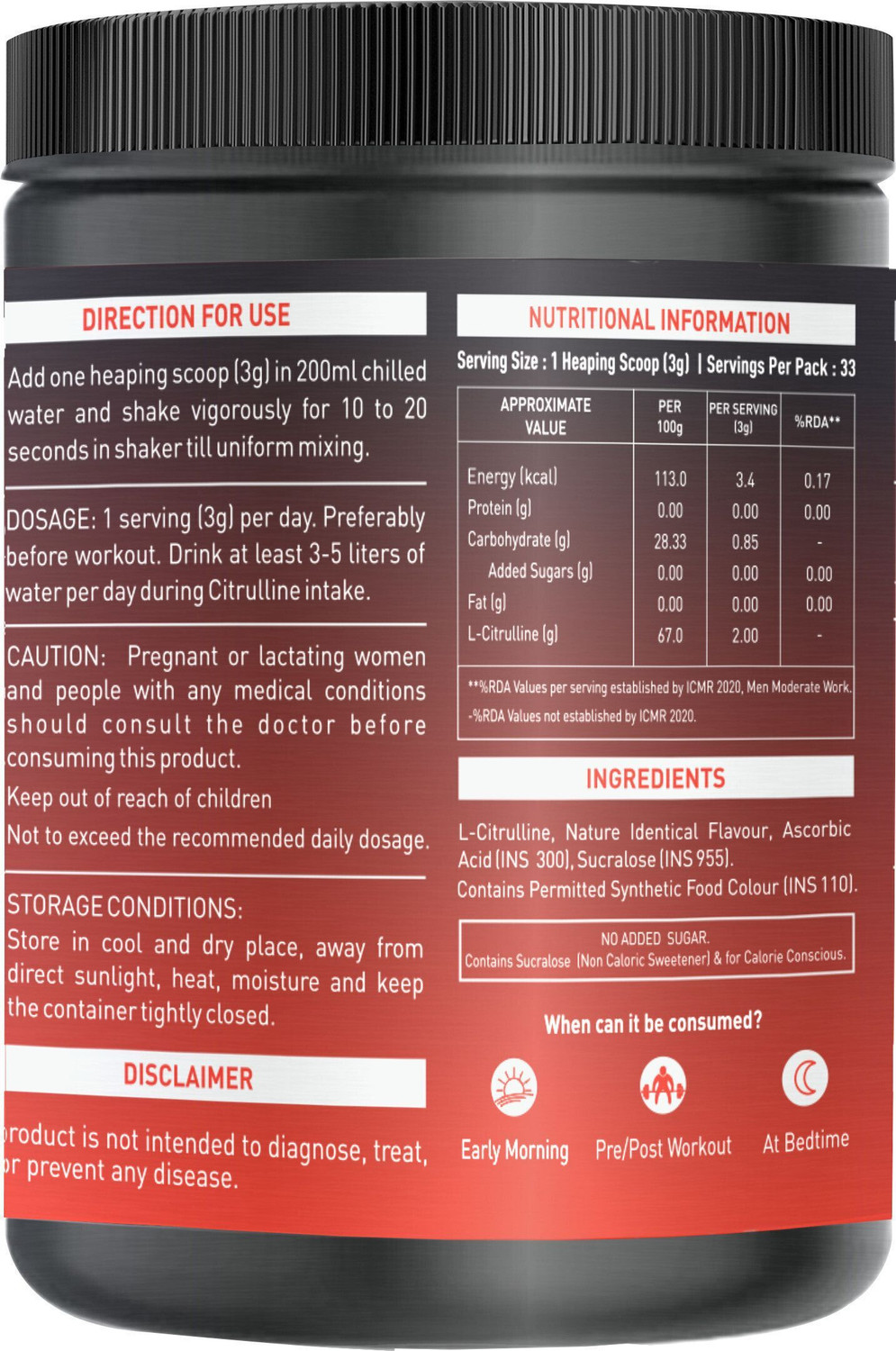 Image of Nakpro Pure L-Citrulline Powder Jar, Boosts Nitric Oxide | Muscle Strength & Endurance EAA (Essential Amino Acids)