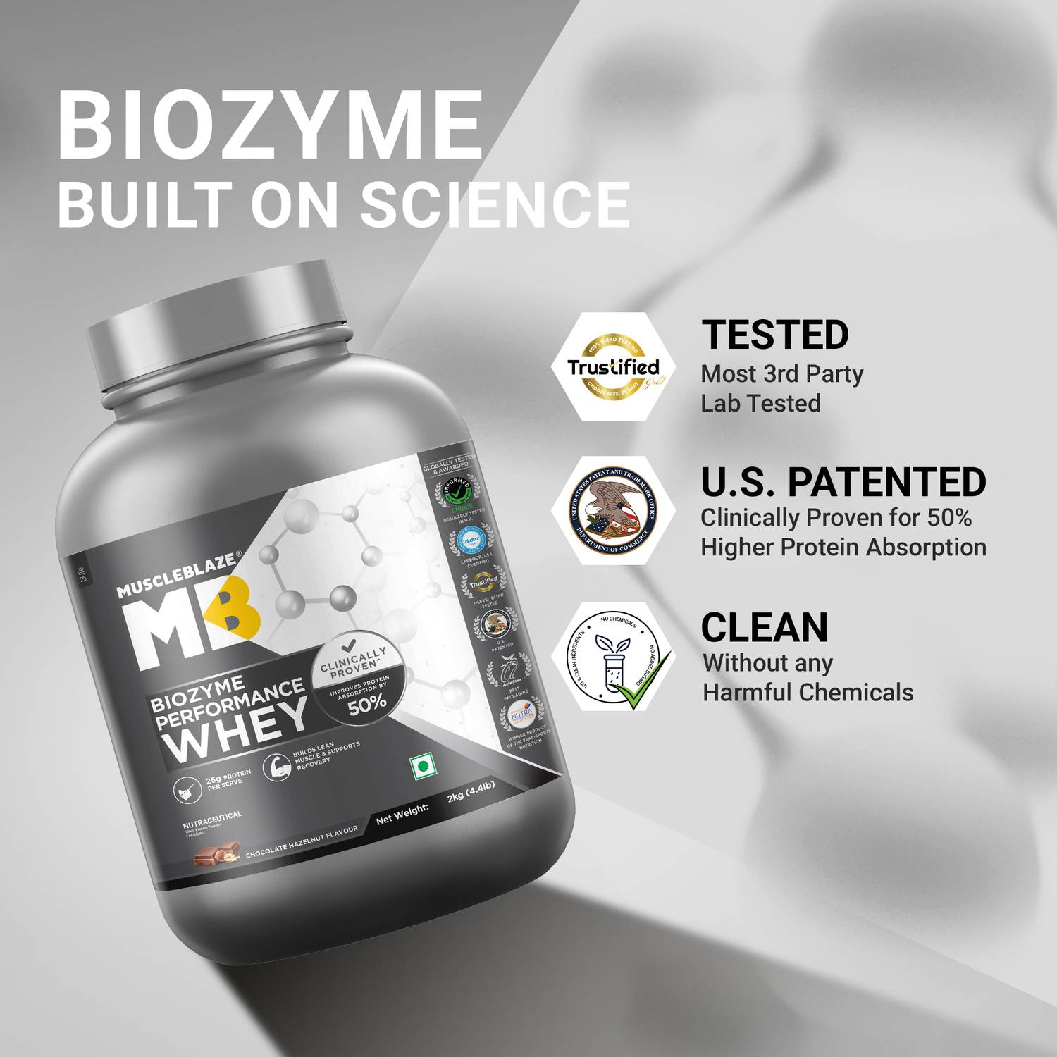 MUSCLEBLAZE Biozyme Performance Whey Protein 2 kg - Image 3