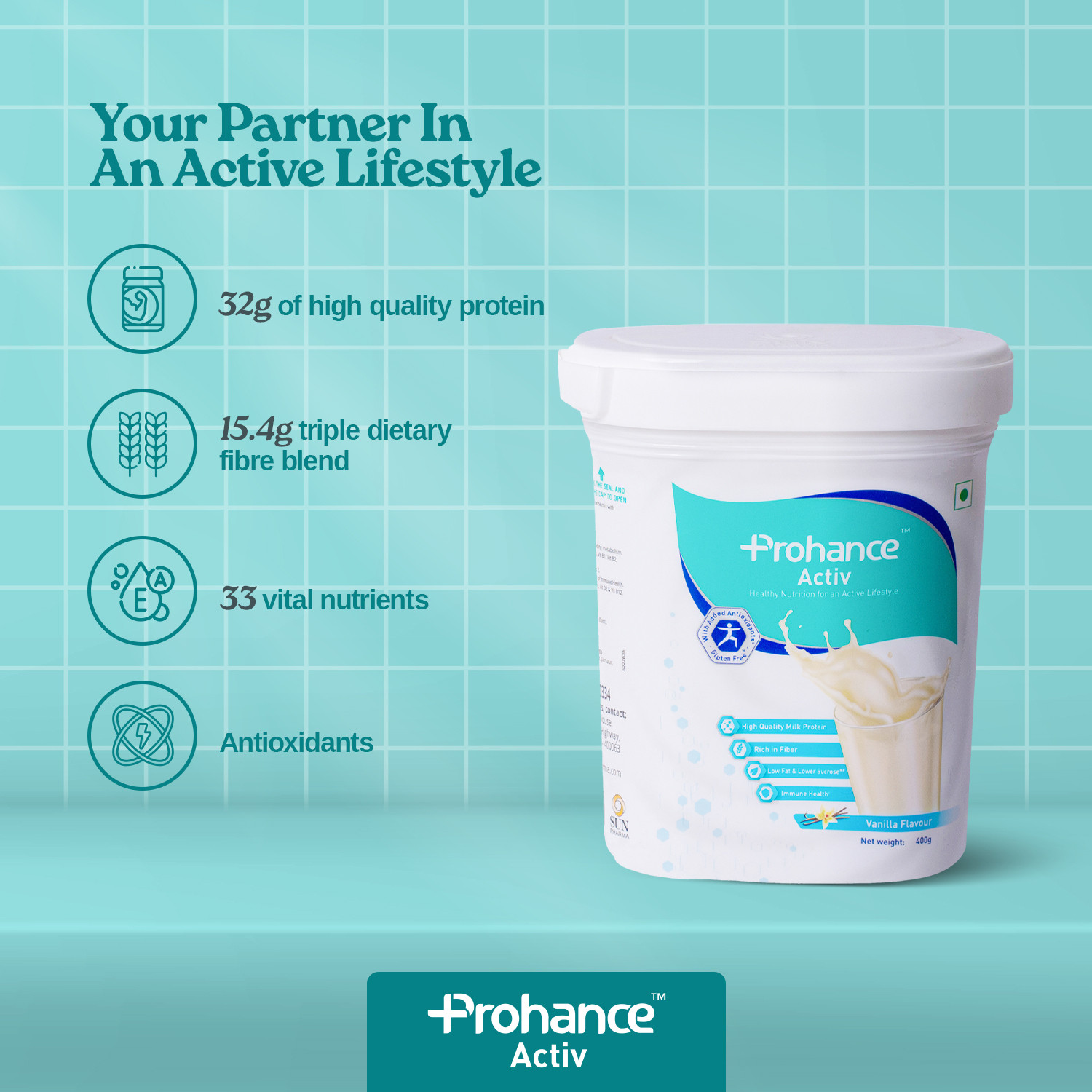 Image of prohance Activ Protien Powder, Building Muscle Mass & Strength for an Active Lifestyle