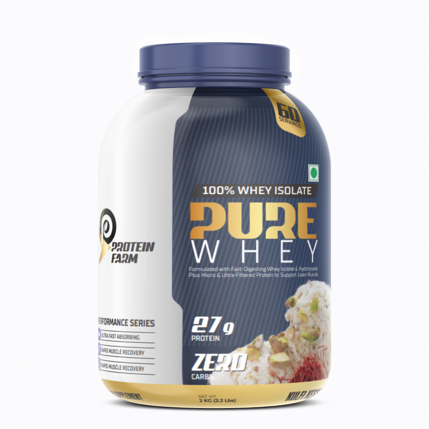 Image of PROTEINFARM PURE WHEY ISOALTE AND HYDROLYSED PROTEIN 2 KG ,0 CARBS LOW FAT FOR LEAN MUSCLE Whey Protein