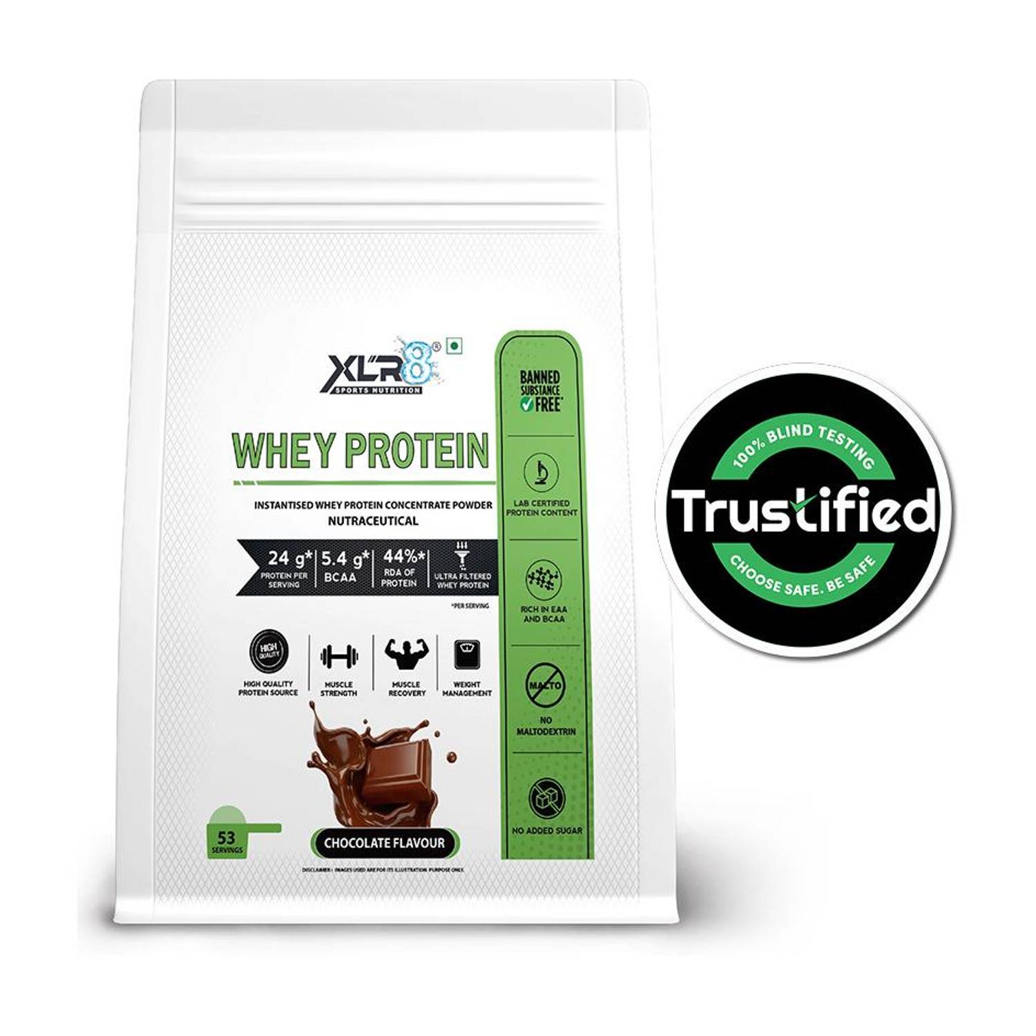 XLR8 Whey Protein with 24 g and 5.4 g BCAA Whey Protein