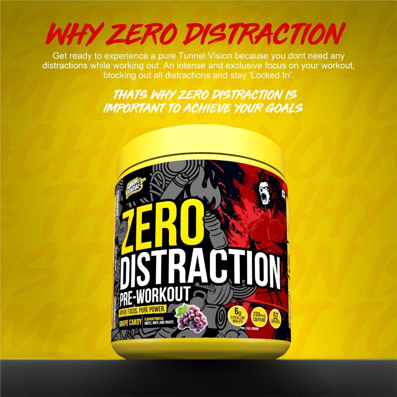 Image of gayor essentials Zero Distraction Pre-Workout for Energy, Strength, Focus & Insane Performance Pre Workout
