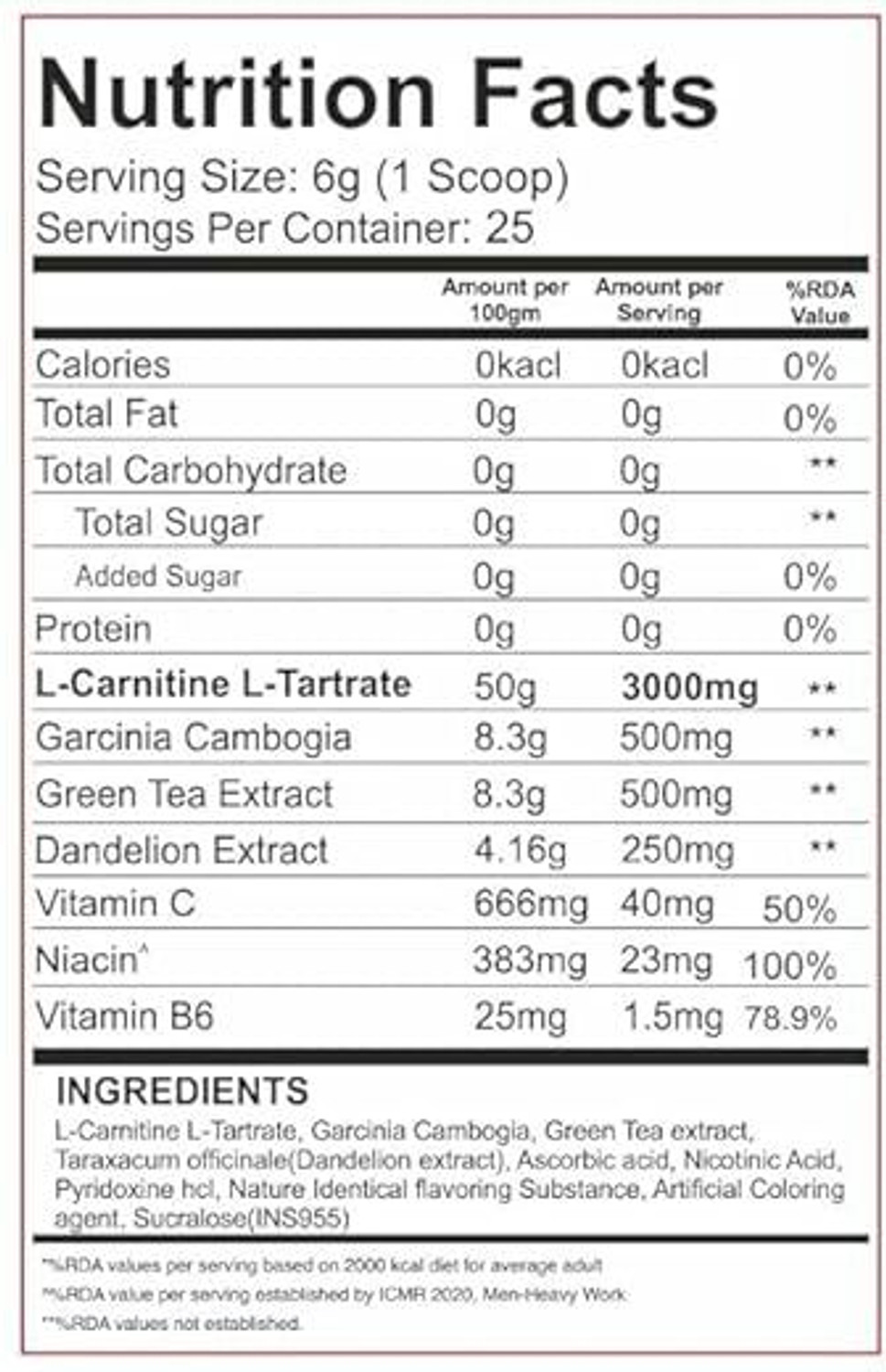 Image of redskull nutrition CARNIVOX 3000MG L CARNITINE |Triple Strength Formula |Fast-Acting for Fat Loss Pre Workout