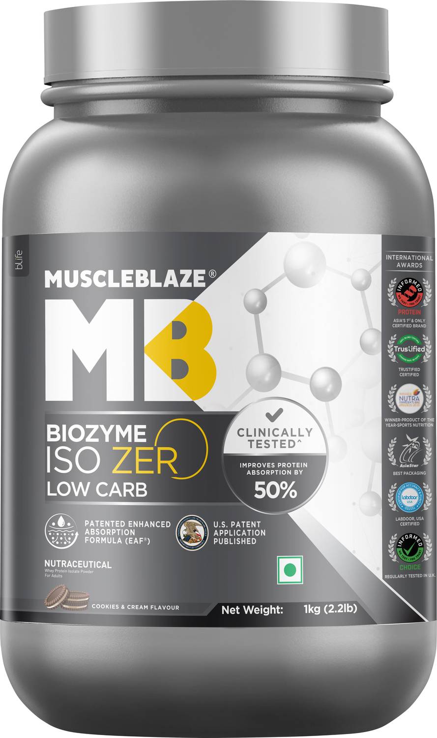 MUSCLEBLAZE Biozyme Iso-Zero, 27g - Image 1