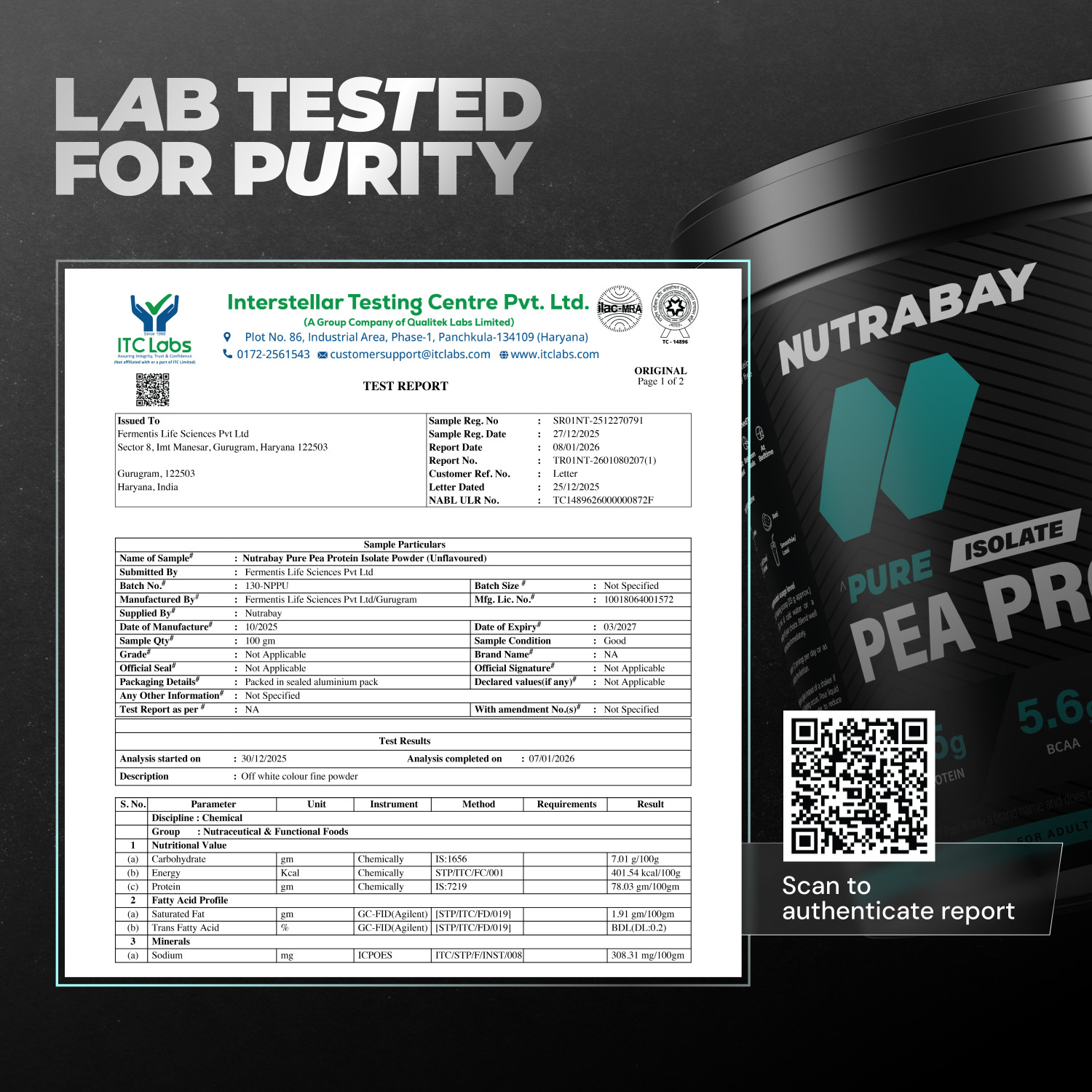 Image of Nutrabay Pure 100% Pea Isolate - Plant-Based Protein